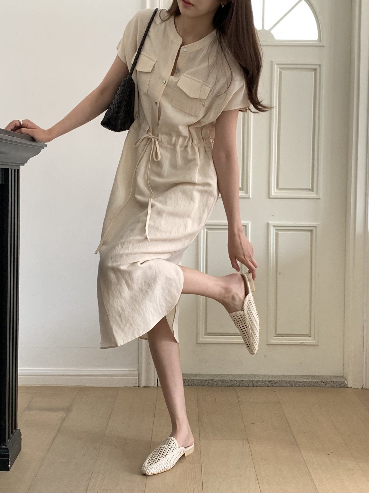 Woven Leather Slide Sandals (4 colors)