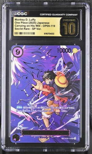 CGC PRISTINE 10 Monkey D. LuffyOne Piece (2025) Japanese Carrying on His Will - OP09-119 Secret Rare - SP Ver.