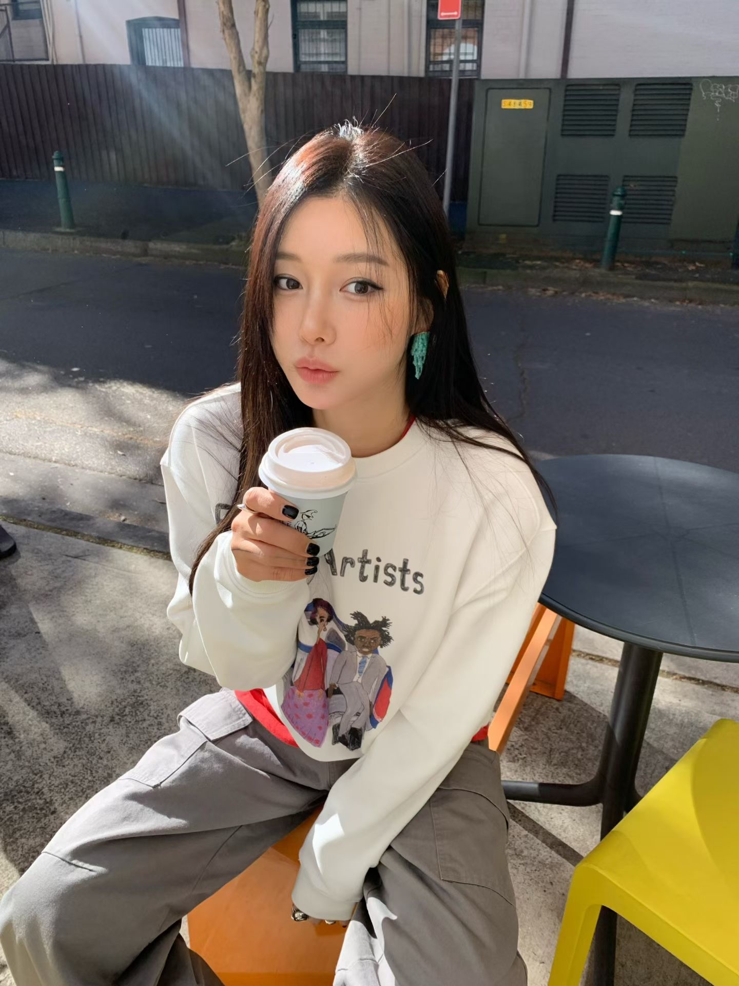 Artistic print sweatshirt