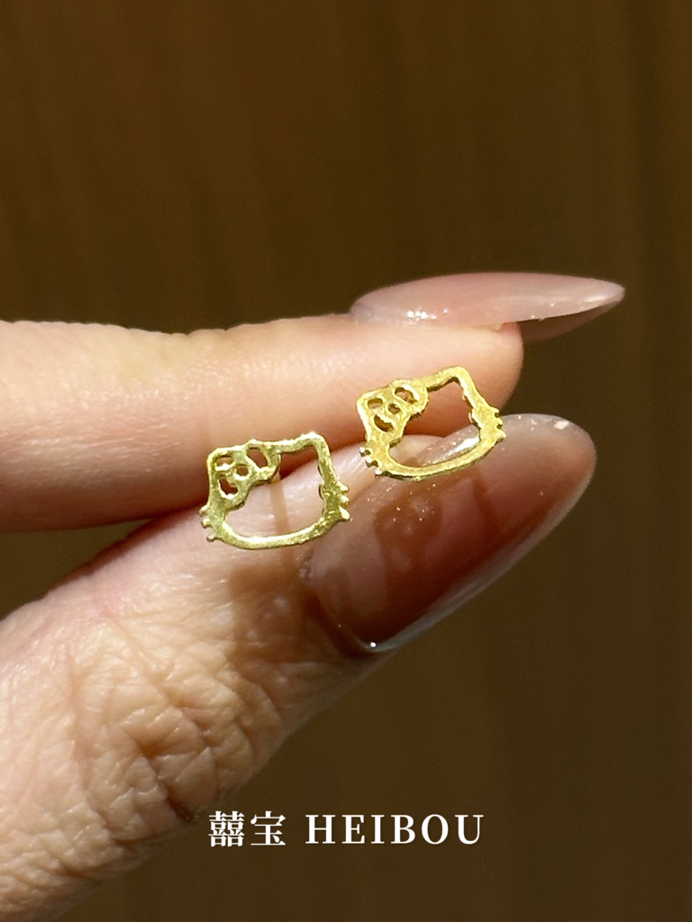 【3D硬金】猫爪/星月/金币/凯蒂猫耳钉