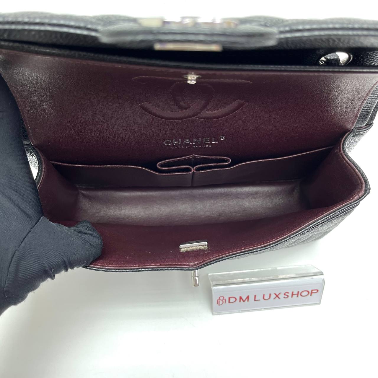 Chanel Black Caviar Small Classic Double Flap SHW (Microchip)