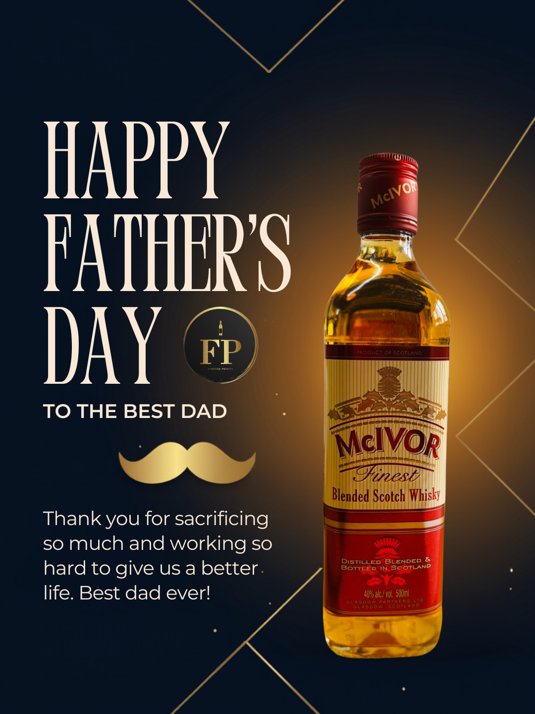 (父親節推介6支裝 )麥皇蘇格蘭威士忌500ml  Mcivor Blended Scotch Whisky 40% 500ml 
