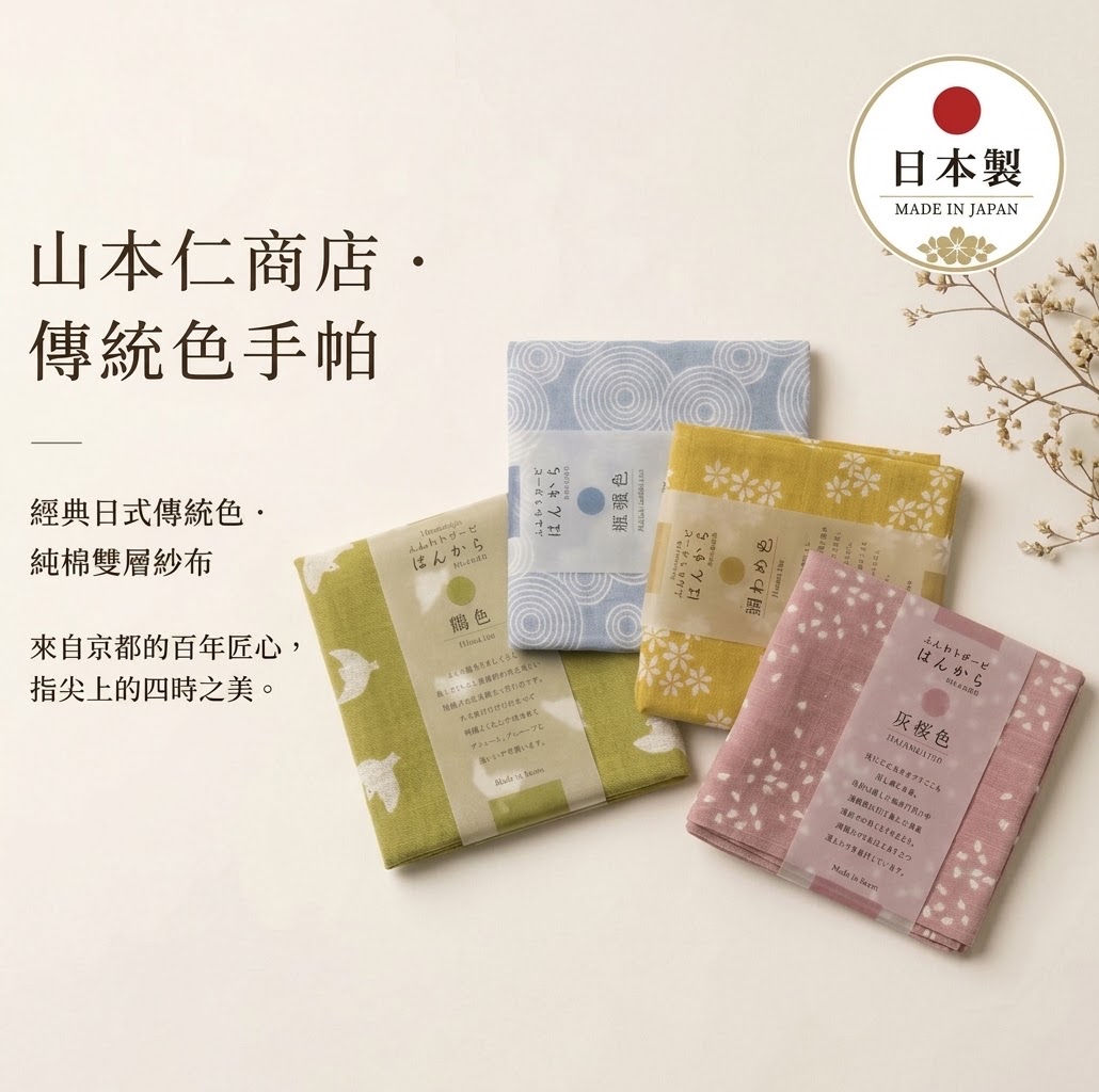 日本製傳統和風全棉手帕