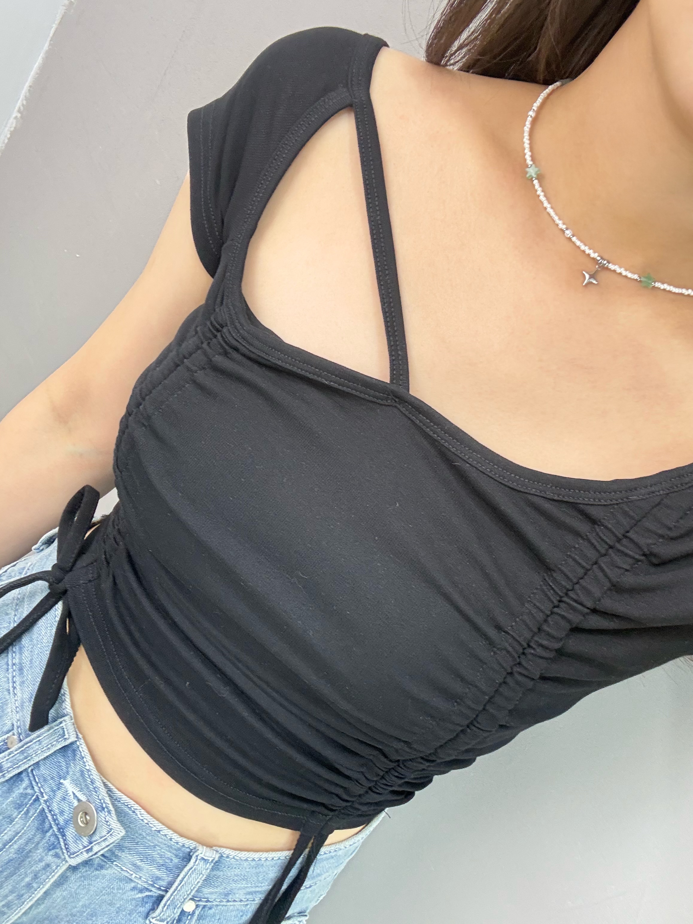 W60 設計感束繩Bra Top Tee
