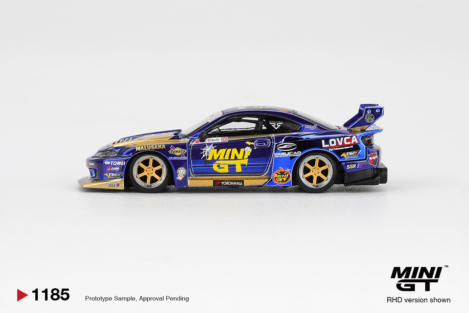 Mini GT 1/64 Nissan LB-Super Silhouette S15 SILVIA #555 Team MINI GT Liberty Walk 2025 Formula Drift Halloween Special - MGT01185-BL