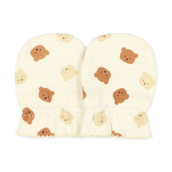 🇯🇵預訂 日本直送🇯🇵新生兒小熊印花純棉手套三件套