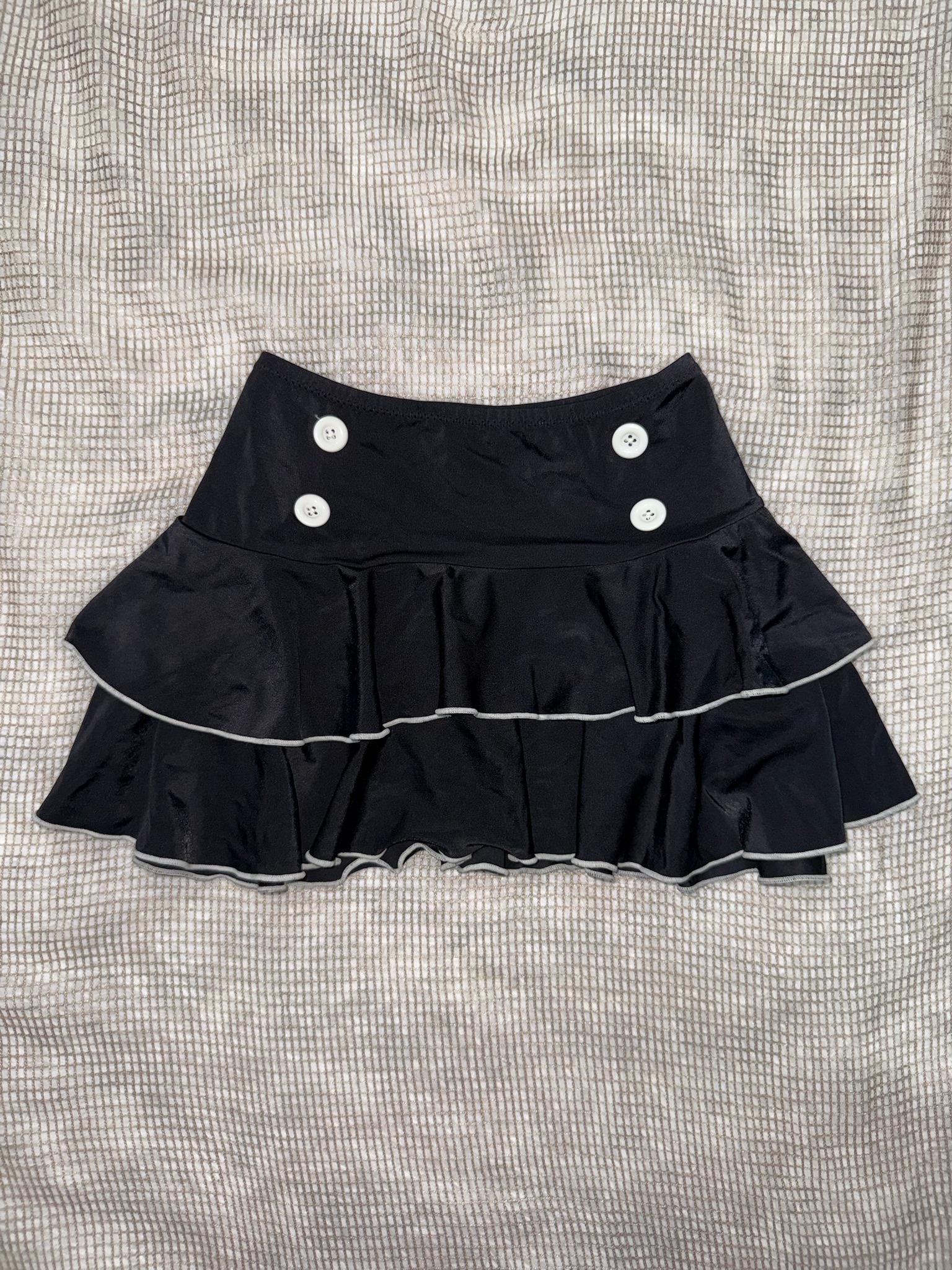 2000s Double-Breasted Button Layered Frill Skirt