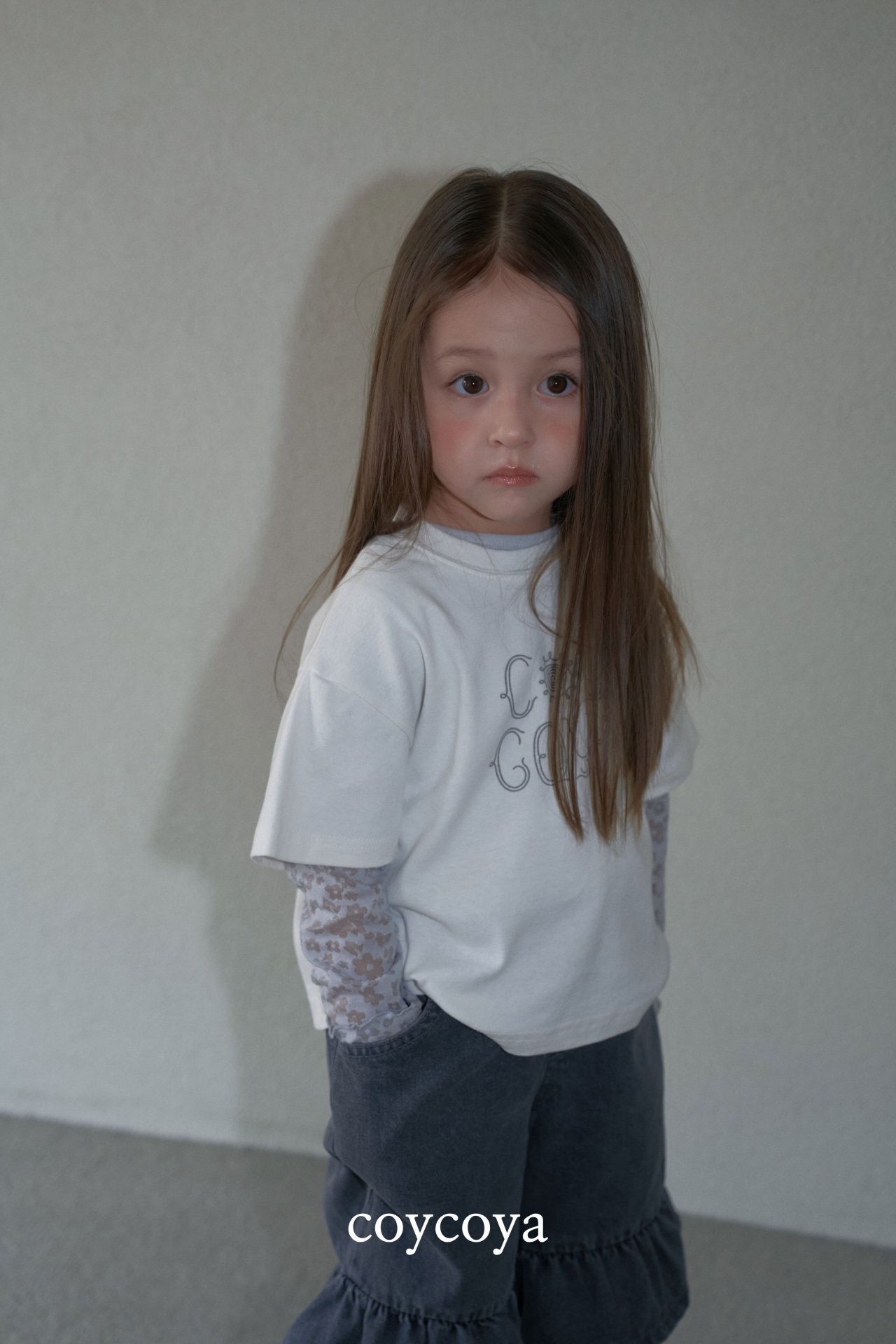 🌸預訂 韓國直送🌸🇰🇷COYCOYA兩色標誌印花寬鬆短袖T恤