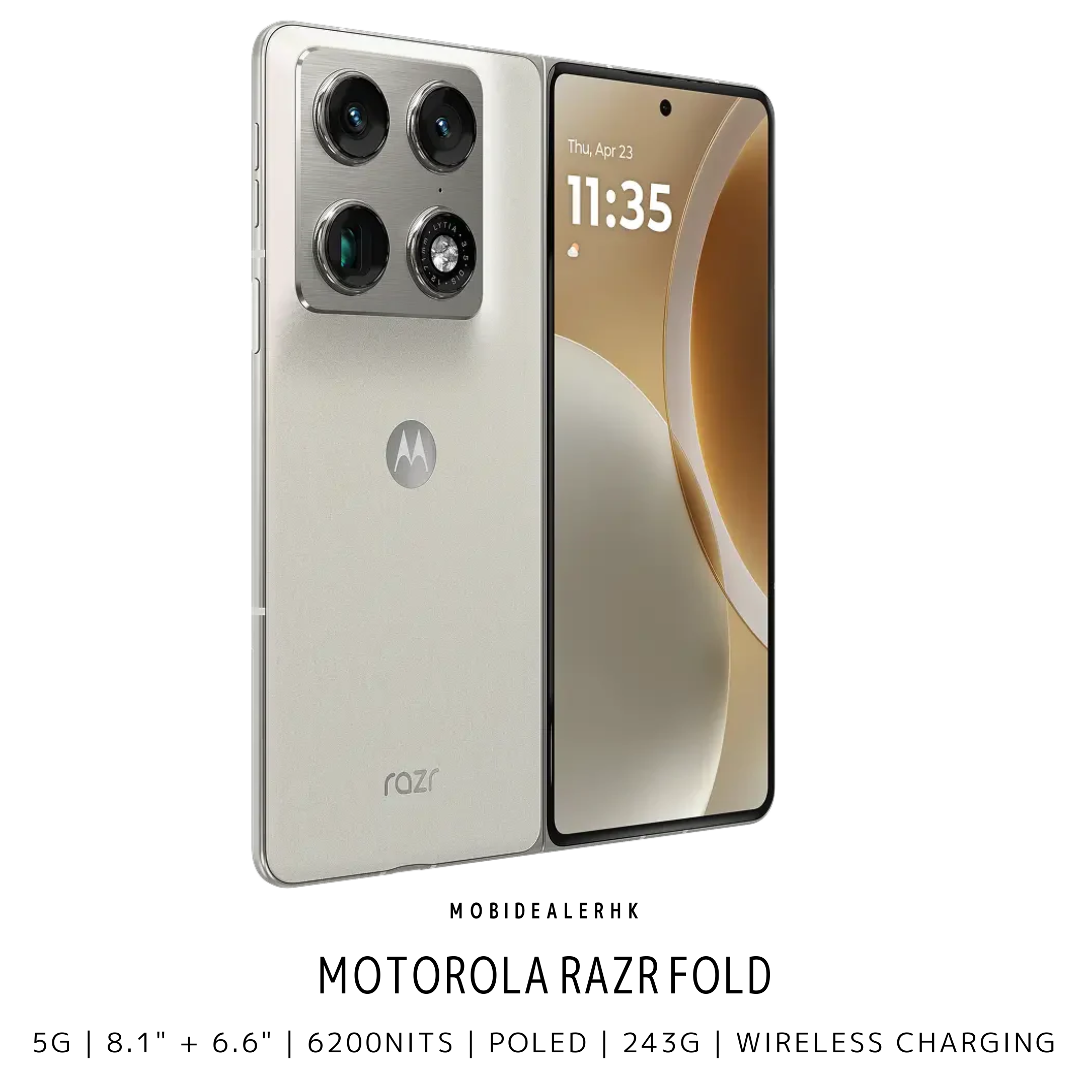 Motorola Razr Fold | 5G | 智能手機 | 摺疊手機 | 8.1 吋 6200 尼特大螢幕 | Snapdragon 8 Gen 5 | 6000mAh 矽碳電池 | 80W 閃充