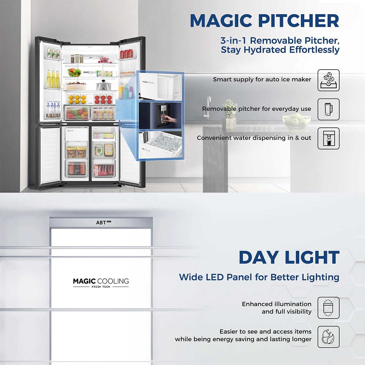 Haier 618L Multi-Door Inverter Glass Fridge Gold (HRF-IM618AG)