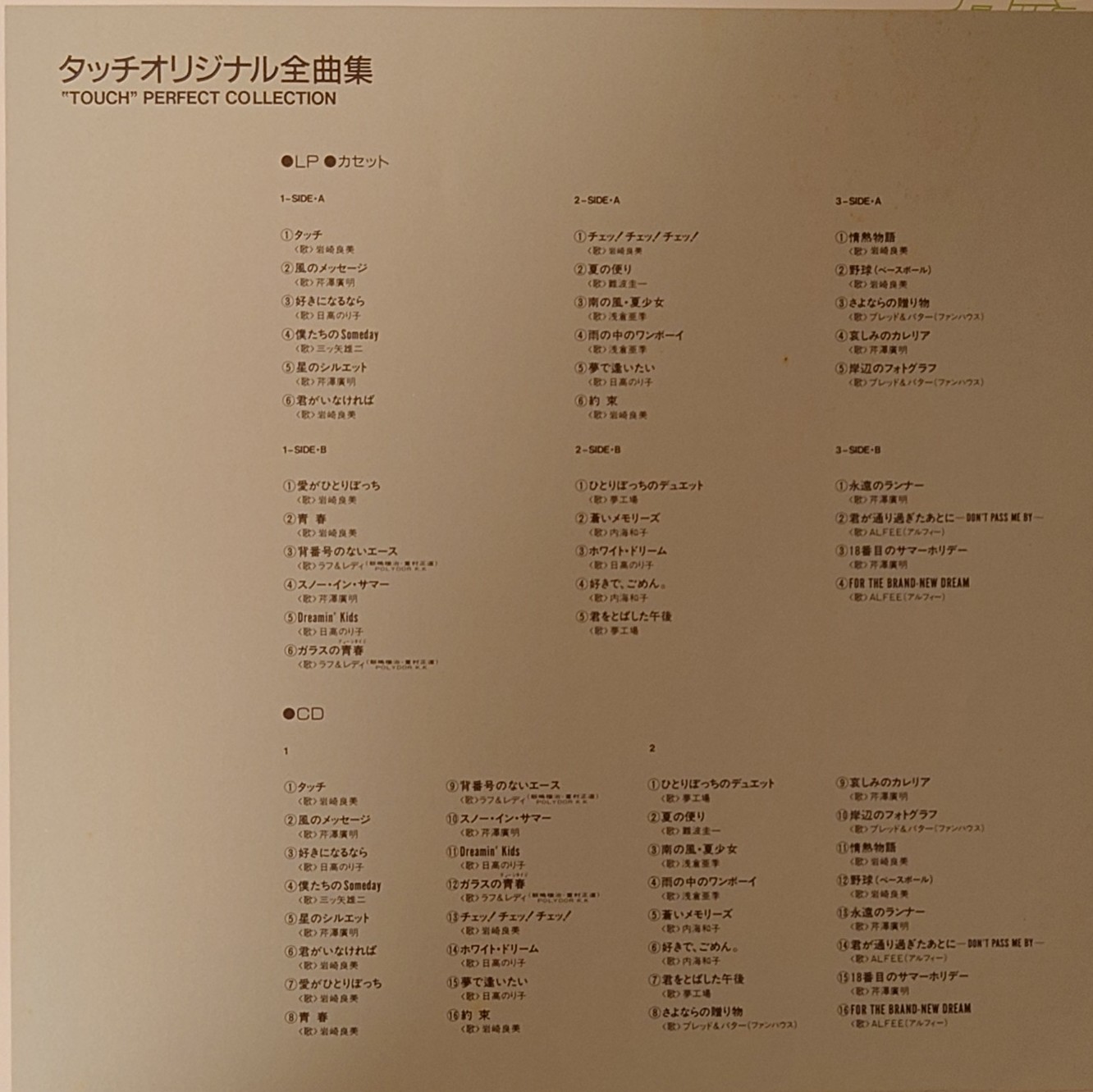 (極貴重)  安達充 < Touch Perfect Collection > 1987 LP黑膠唱片Boxset (共3碟)