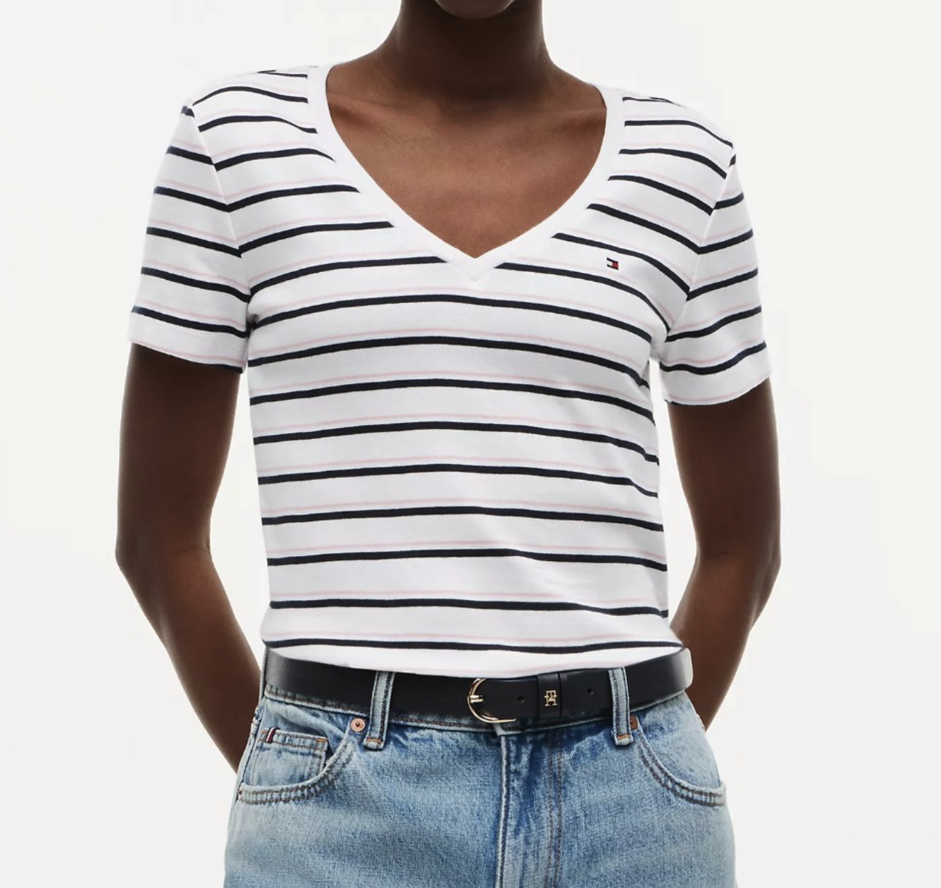 Tommy Hilfiger Striped V-Neck Favorite T-Shirt