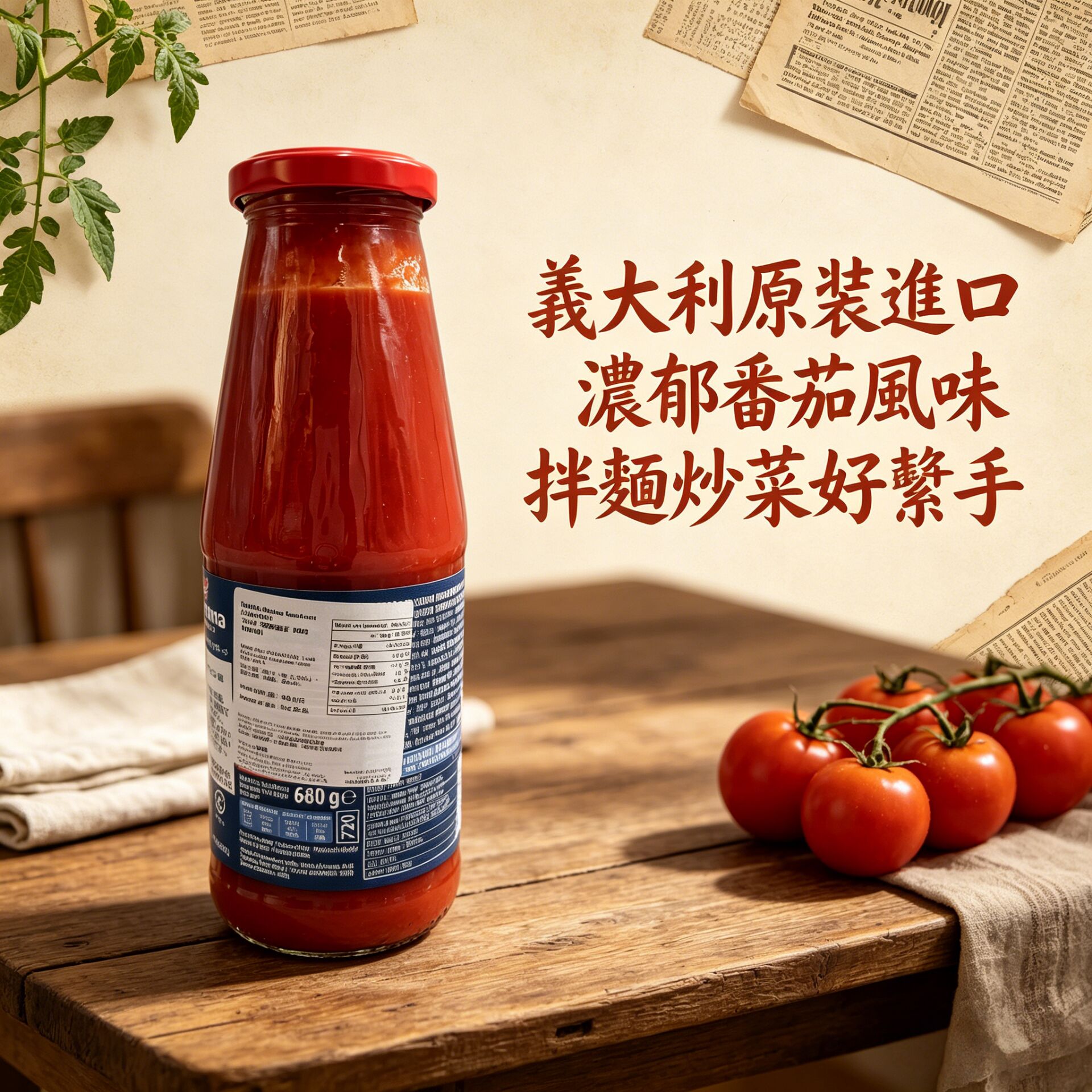 Fiamma Vesuviana - 意大利火山牌FIAMMA VESUVIANA樽裝蕃茄蓉 680g 