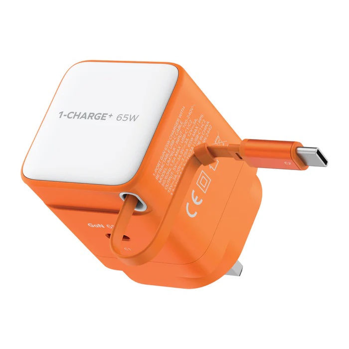 Momax 1-CHARGE+ 1 連接埠 GaN 65W 充電器，附可伸縮 USB-C線-UM76