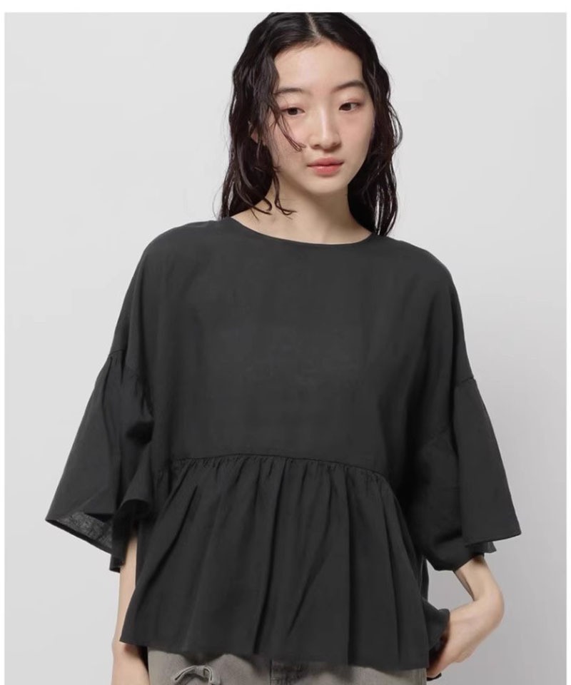 0510 nikoand 正反雙面著亞麻蝙蝠袖襯衫 6月中