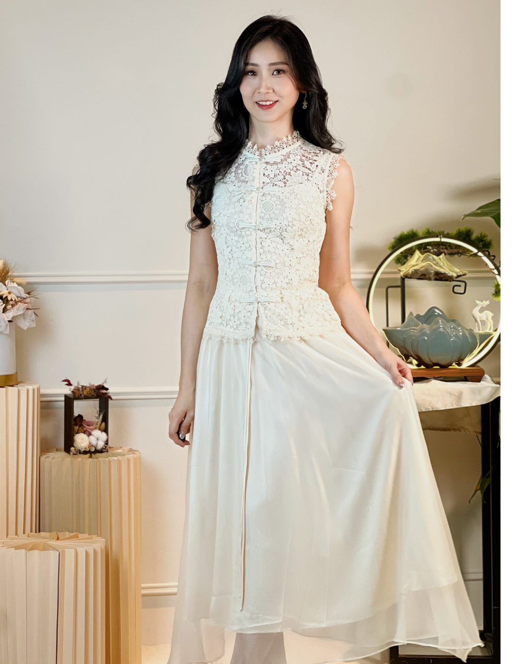 5103 Natividad Mesh A Line Skirt 