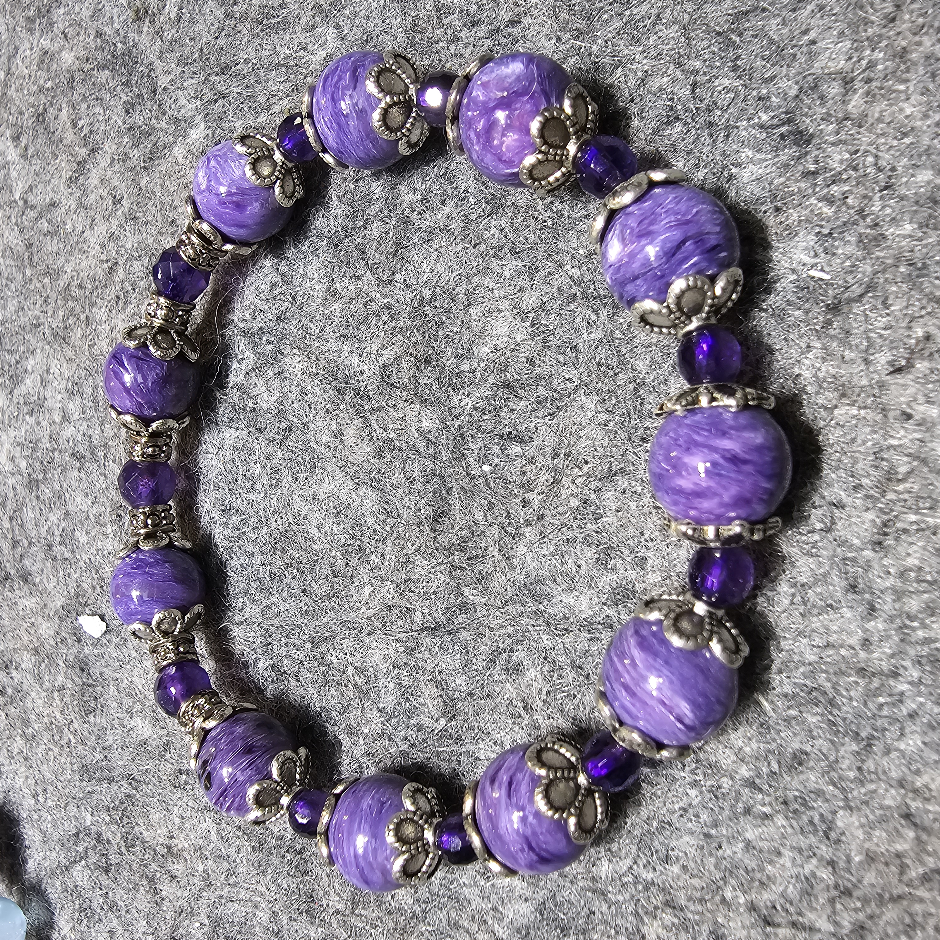 紫龍晶紫水晶藏銀手鏈