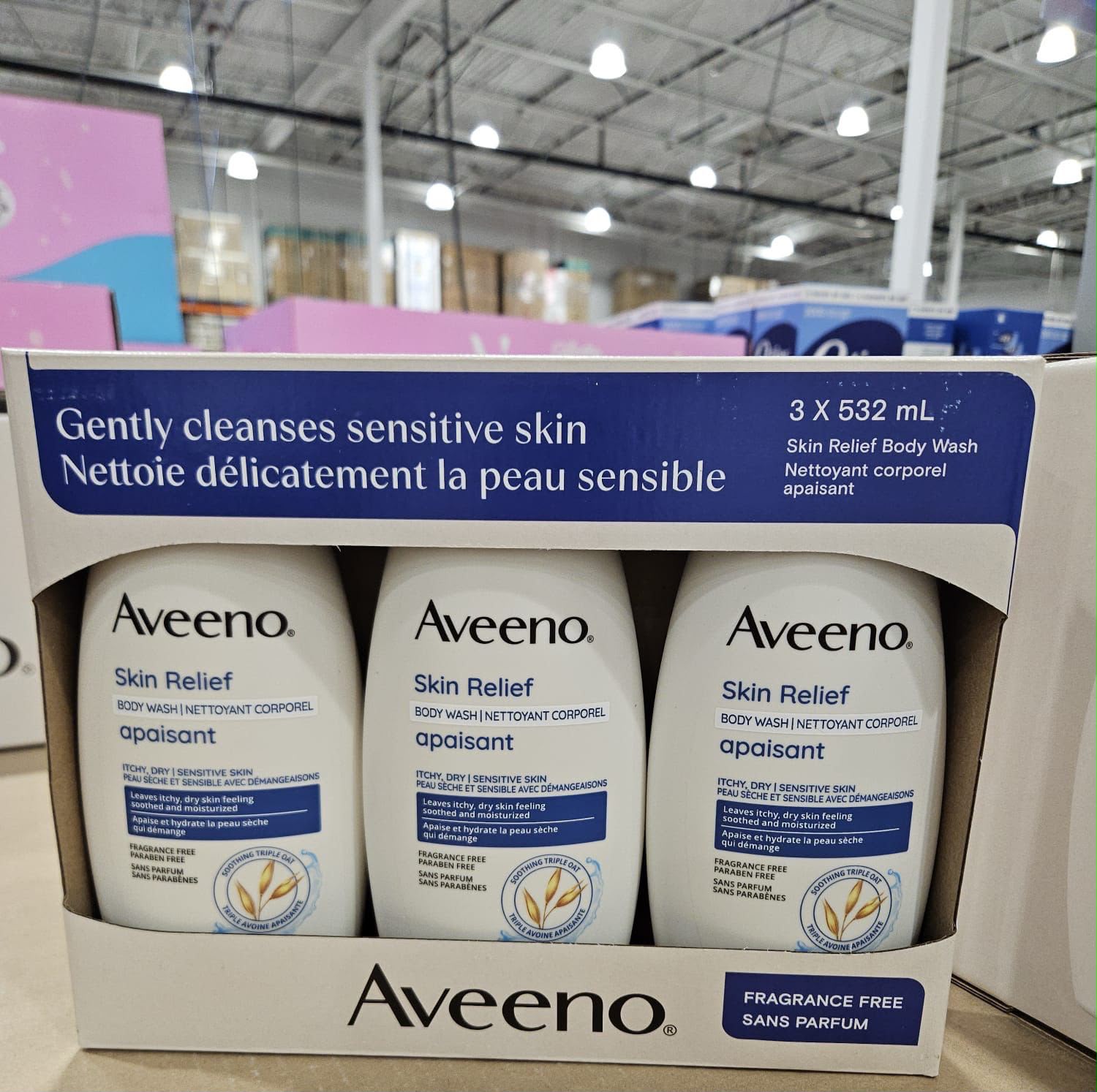 Aveeno 天然燕麥高效舒緩沐浴露 - 3X532ml