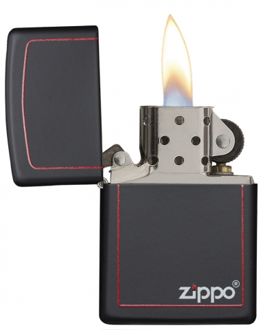 Zippo 218ZB 紅框黑啞漆防風打火機   | ZIPPO 指定授權經銷商