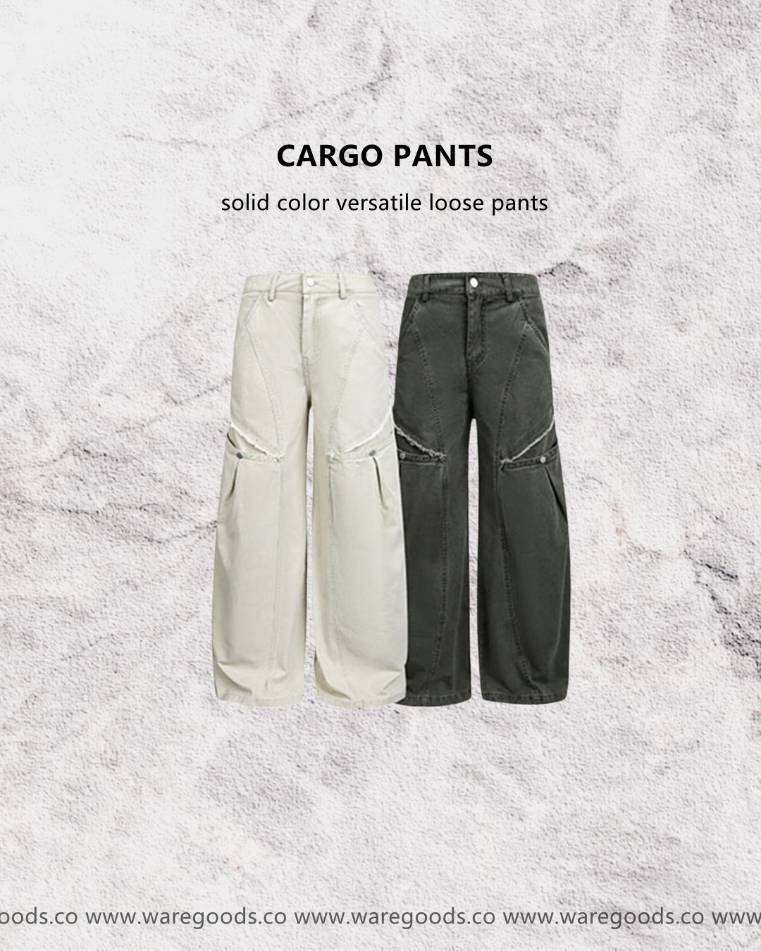 W216 美式鬆身直筒工裝褲