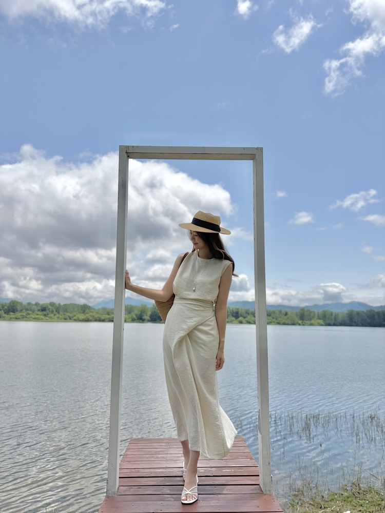 Effortless Wrap Dress (Oat)