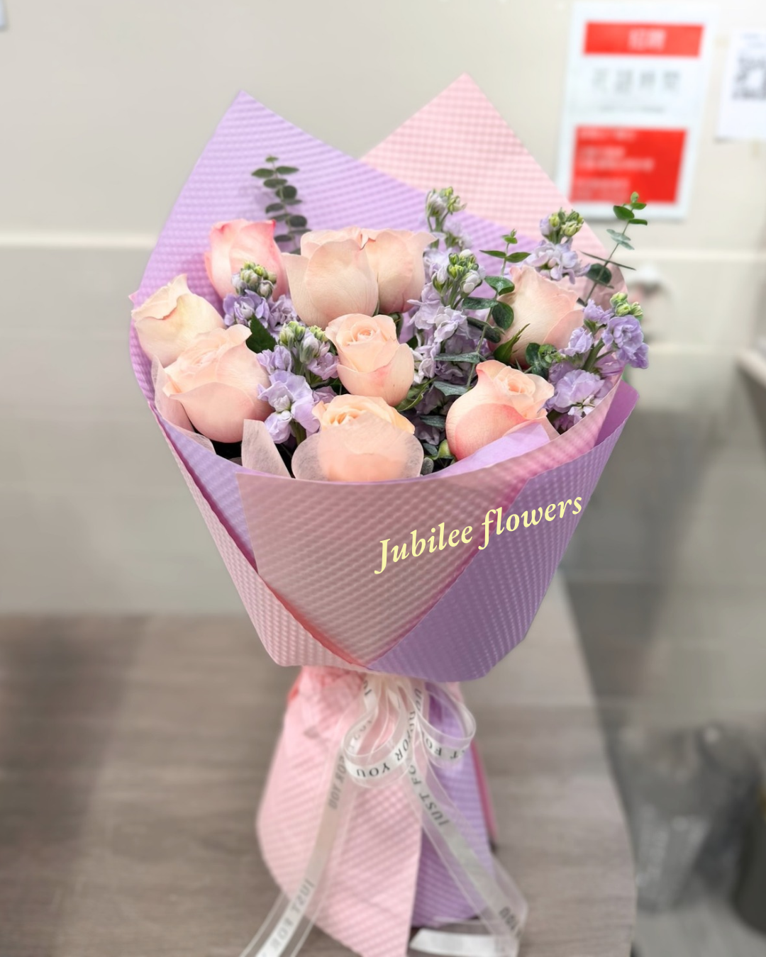 粉玫瑰花束