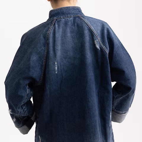 深藍仿古牛仔唐裝外套