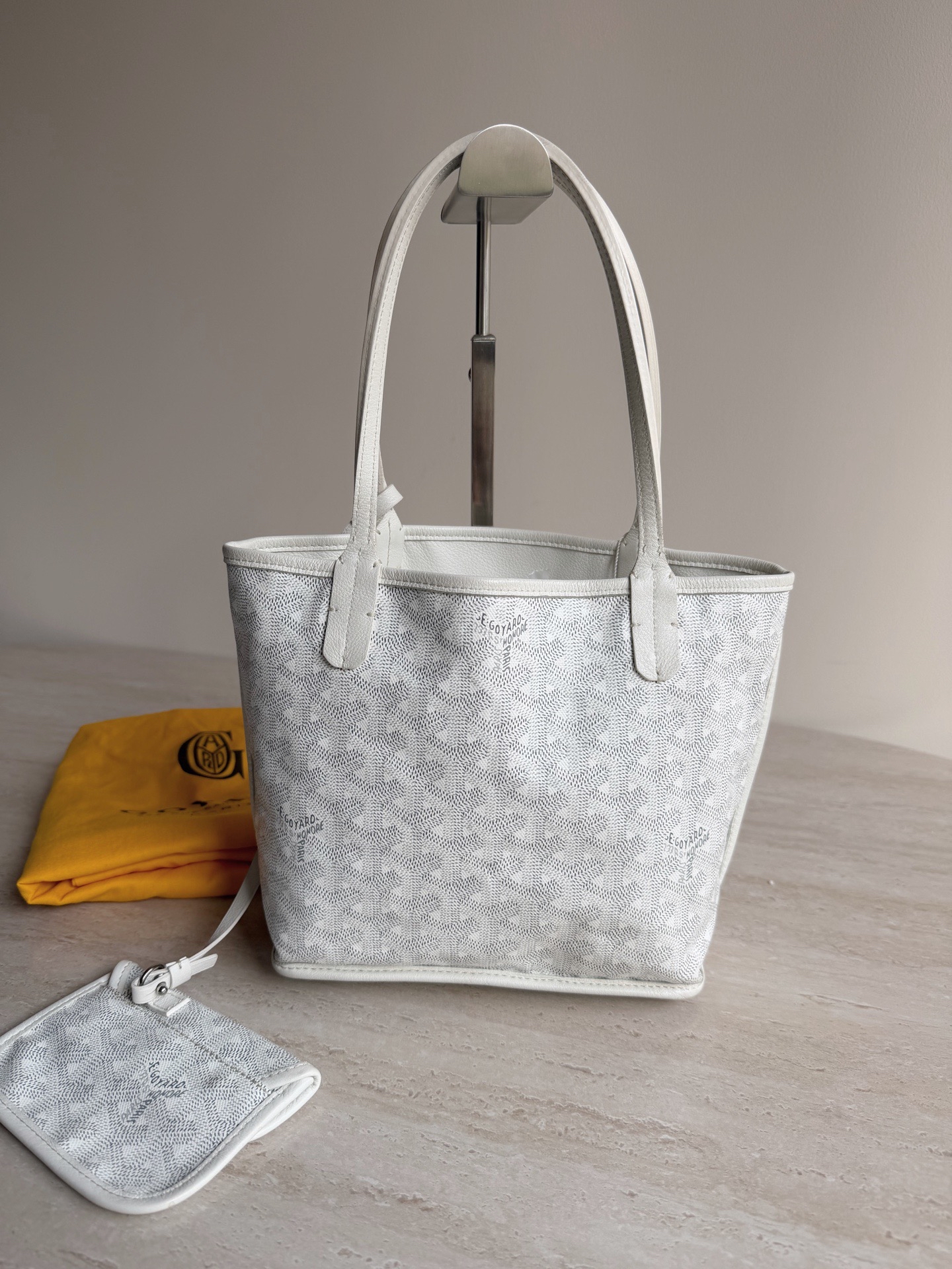 【預訂貨品】Goyard老花mini白色子母tote 