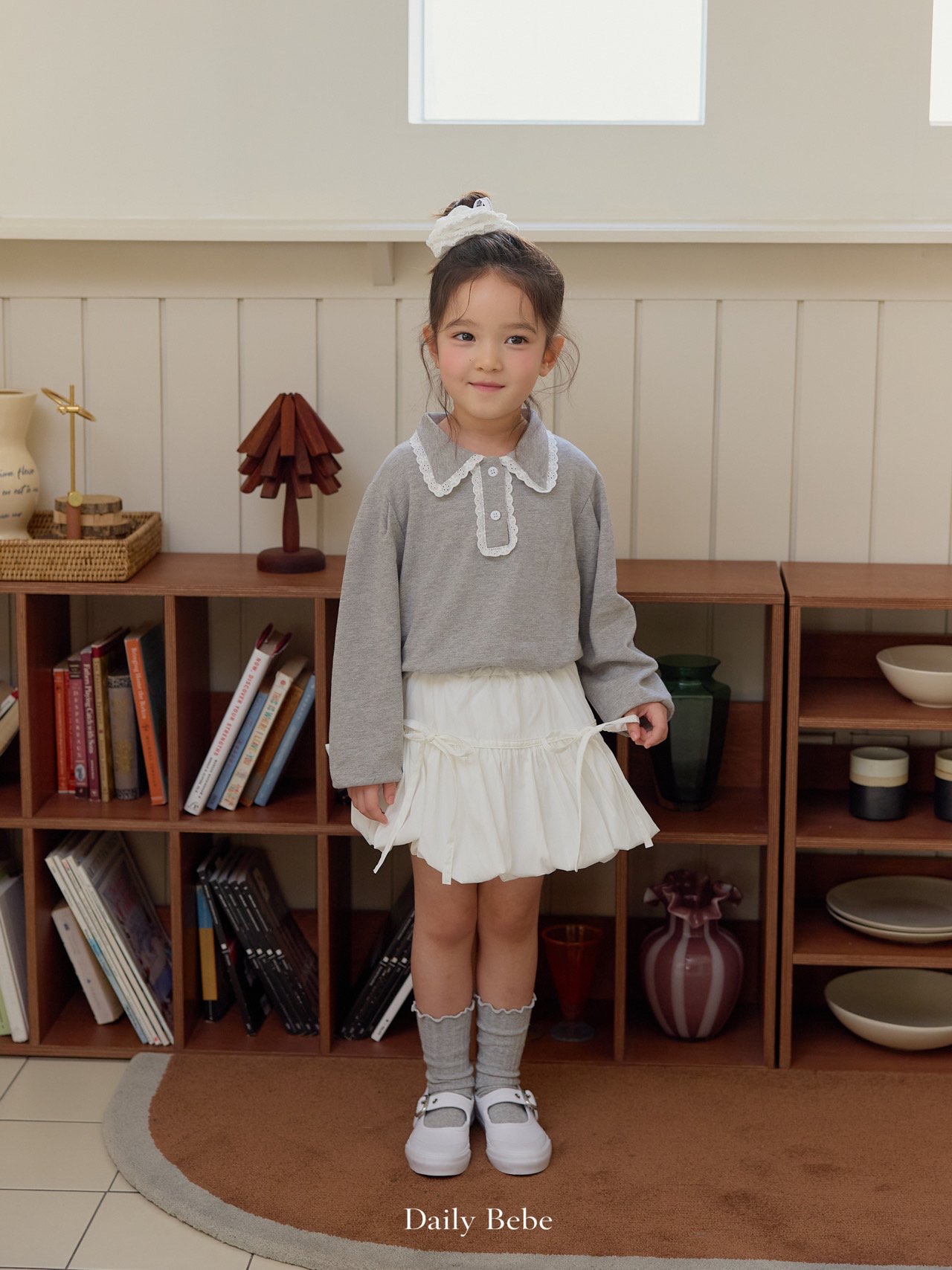 Dailybebe | pompom skirt (White L100-110)