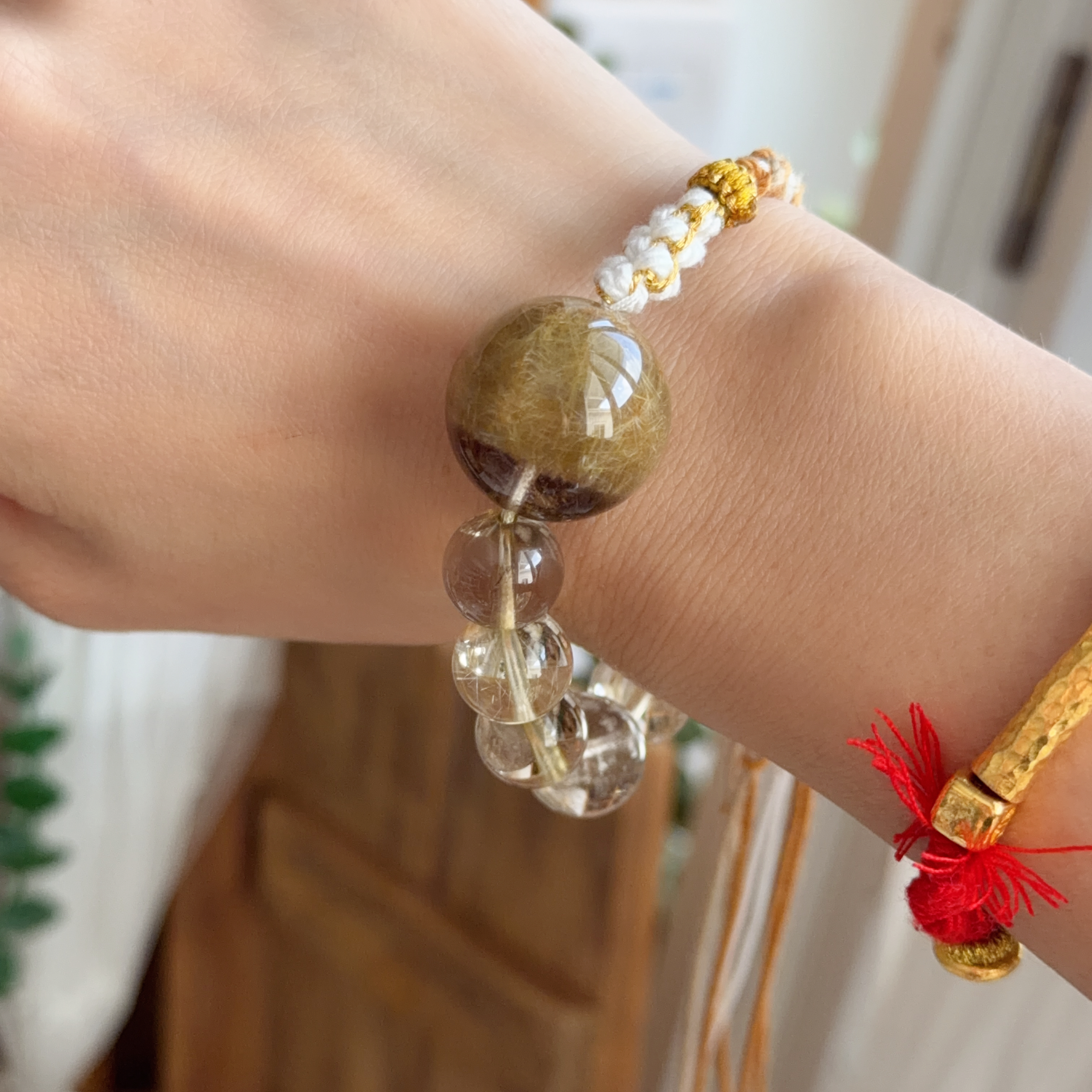 金髮晶+銀髮晶襯手绳