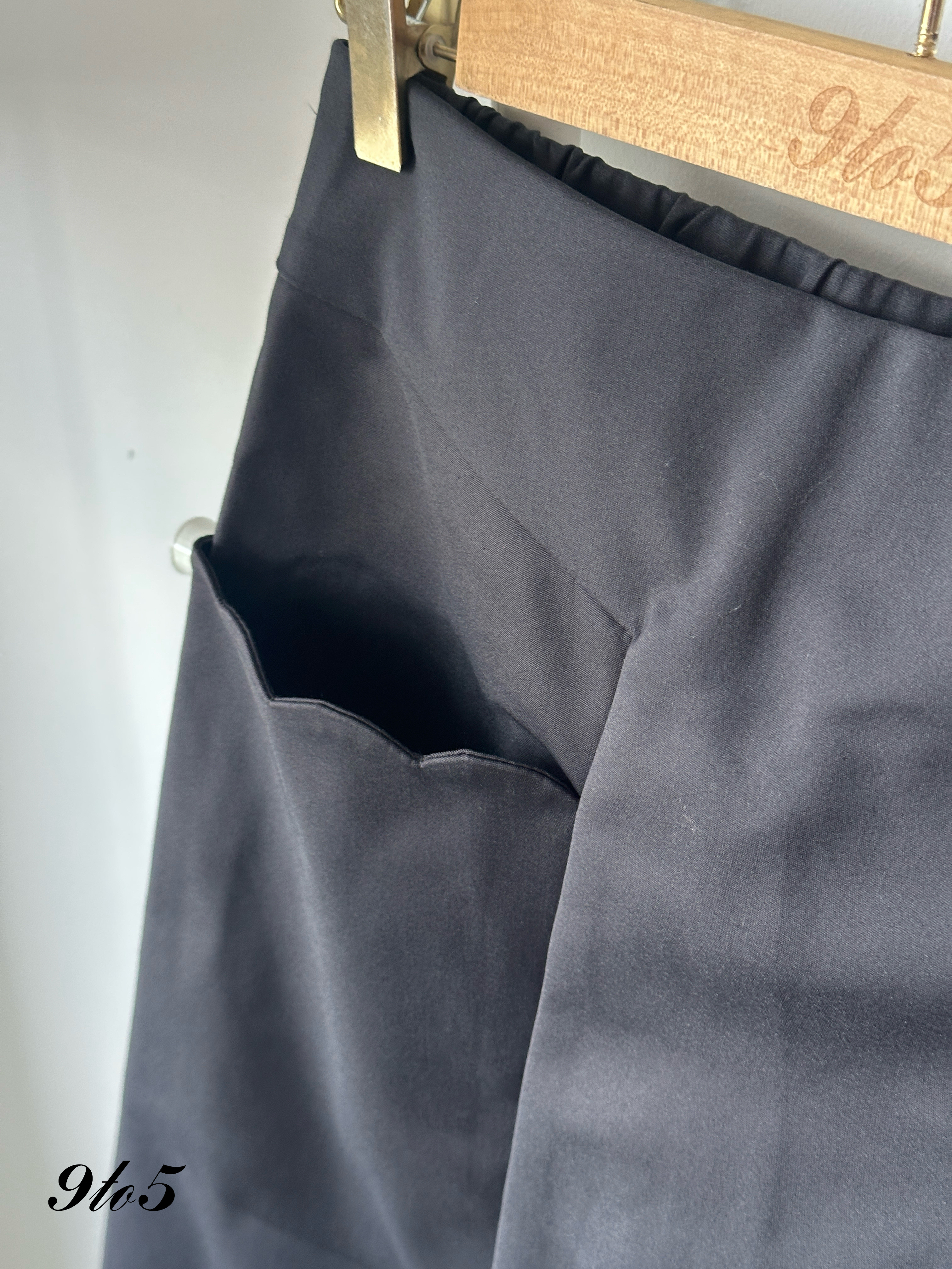 S1883 A Line Skort - Dark Blue & Dark Grey