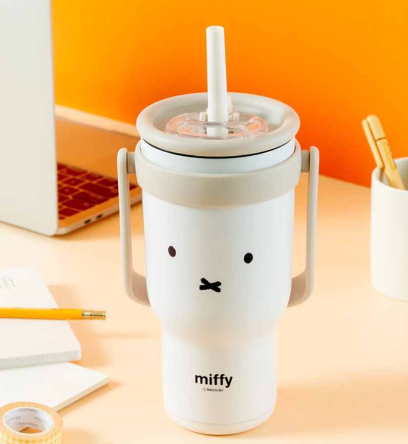 [ 韓國 Miffy ] Miffy 大容量不鏽鋼手柄 保溫杯 900ml
