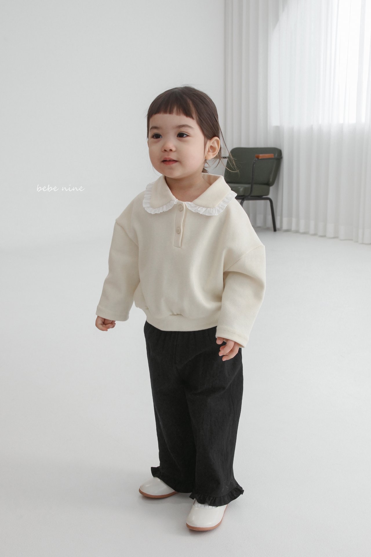 🌸預訂 韓國直送🌸🇰🇷Bebenine三色荷葉邊翻領衛衣