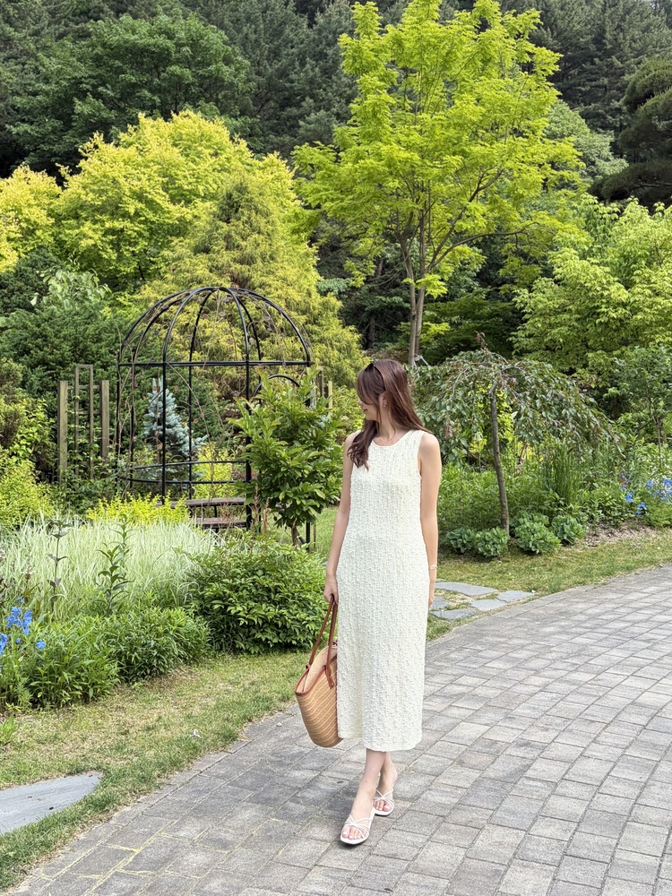 Ruched Slim Dress (Cream)