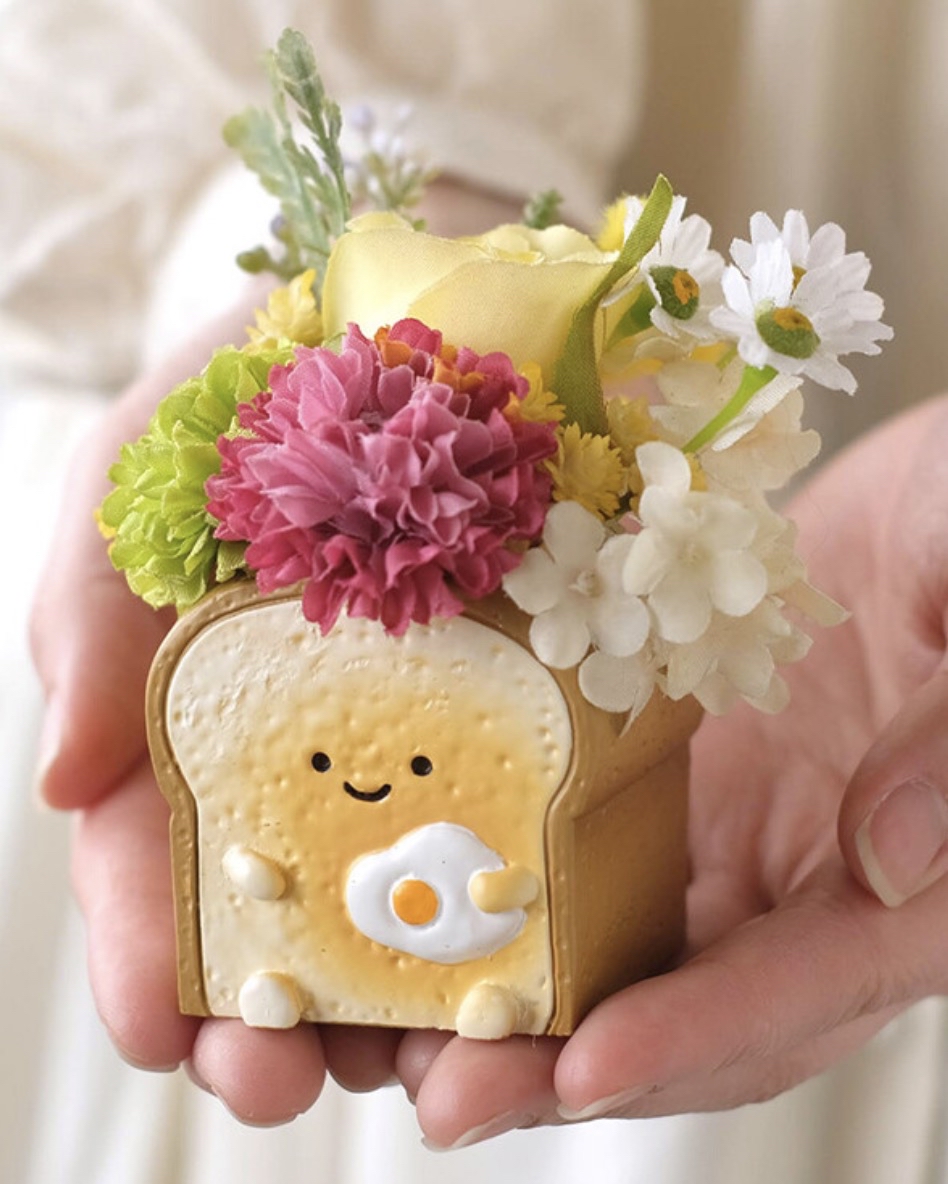 預售 拿著煎蛋的多士 小花器/收納兜