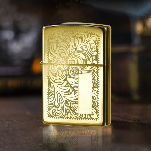 Zippo - 352B 黄銅鏡面 雙面蝕刻 | 防風打火機 | ZIPPO 指定授權經銷商 |美國製造 | 收藏