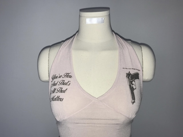 Halterneck Graphic Slim Fit Top