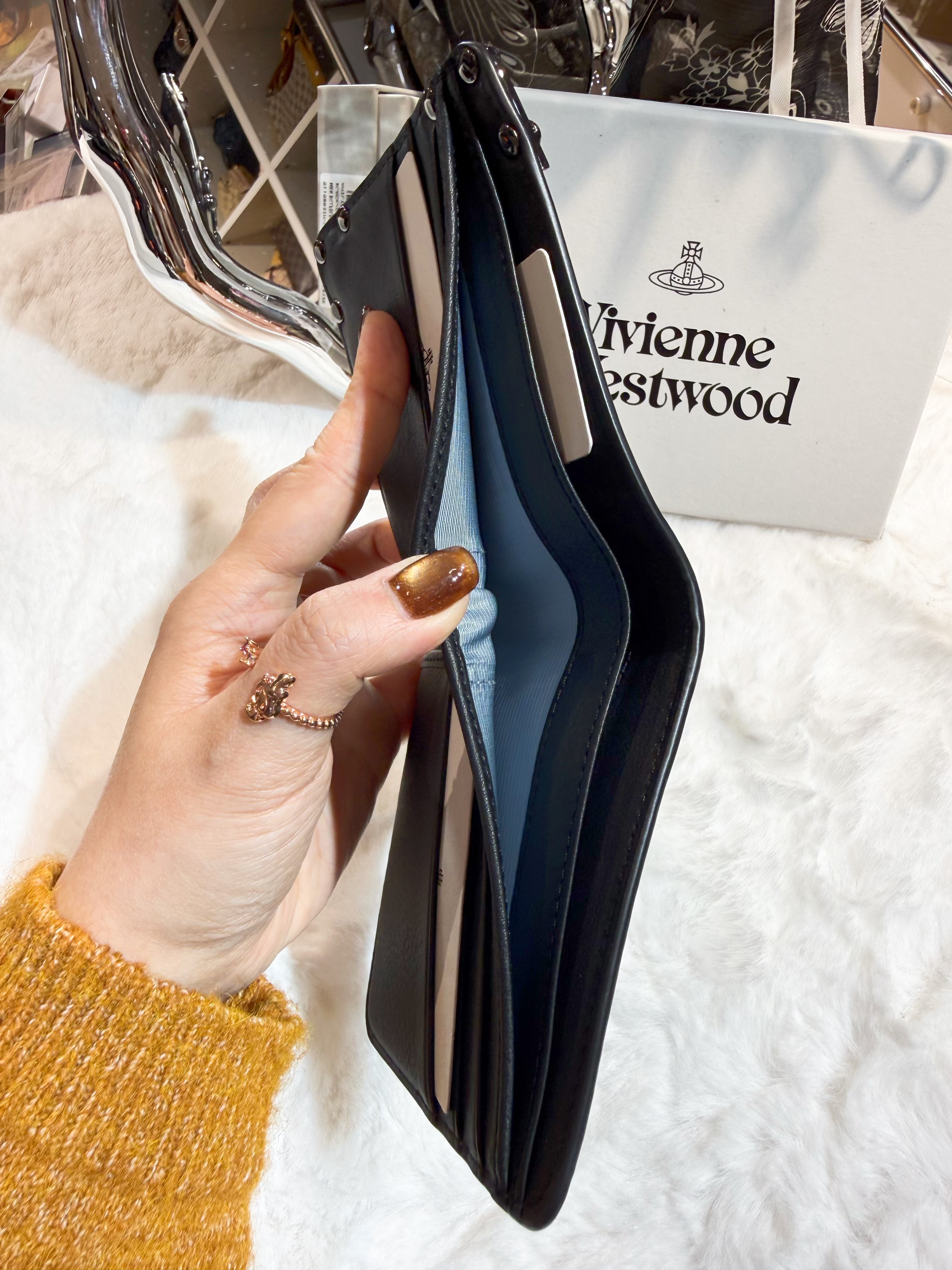 VW bi fold wallet 738/metal corners/blk