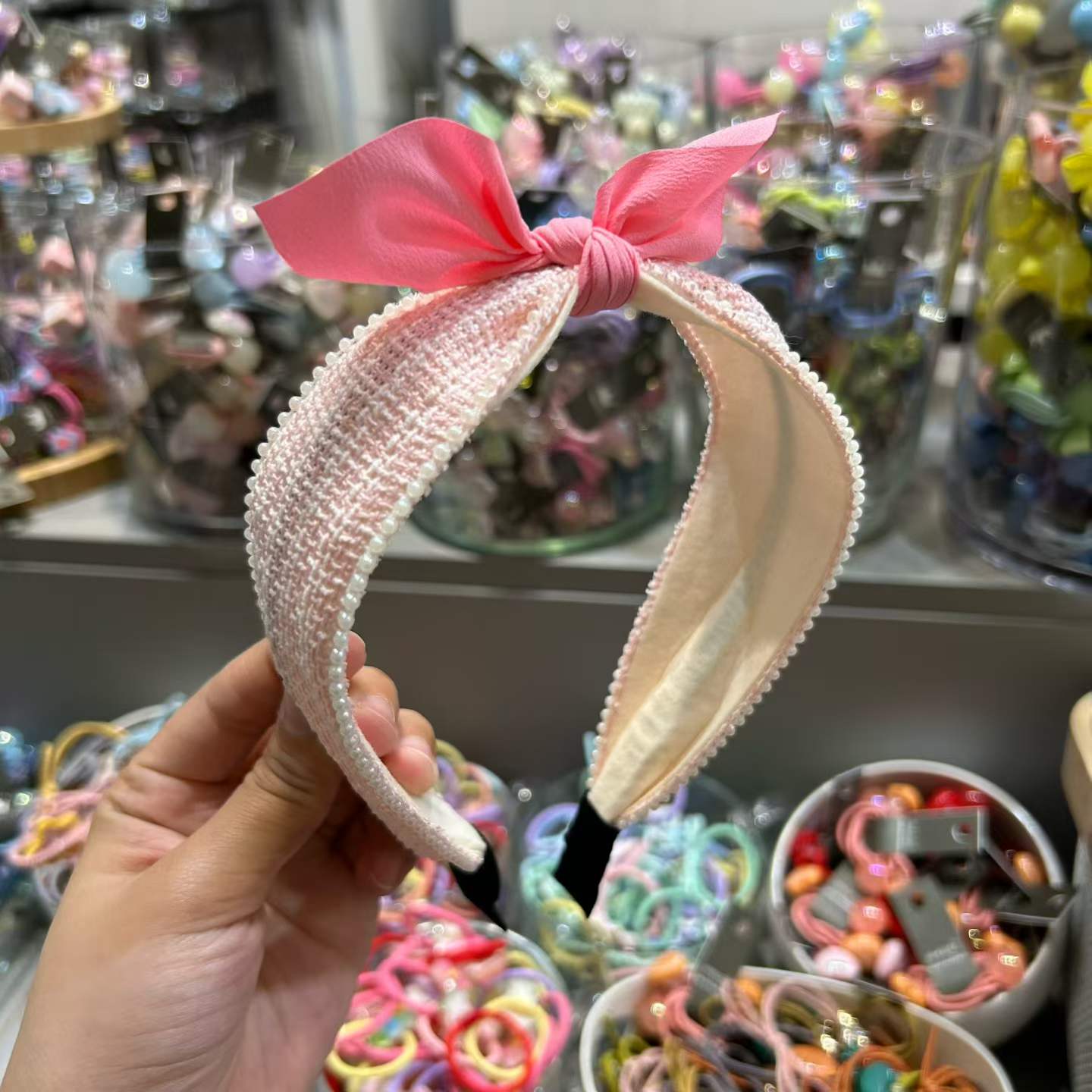 🎀 珍珠蝴蝶結兒童頭箍 🎀