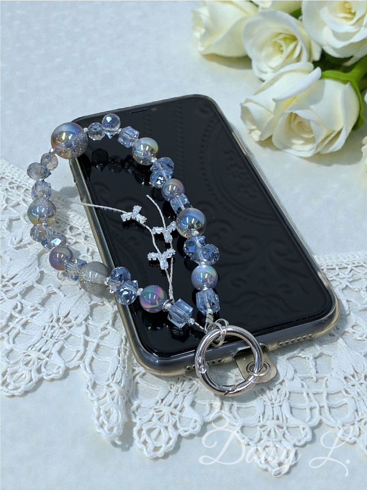 炫彩水晶手機掛繩