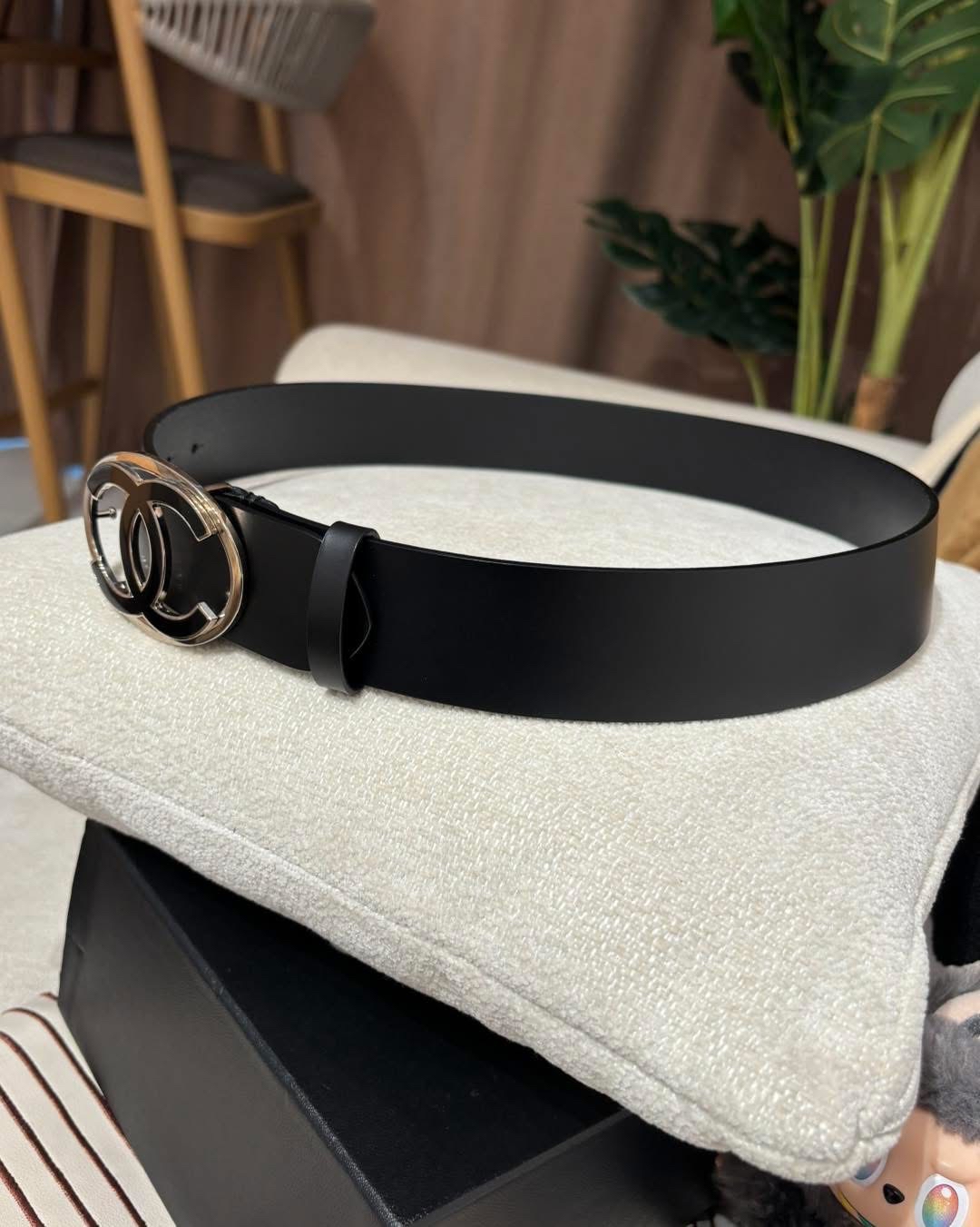 Chanel belt 黑色牛皮CC logo皮帶85cm 100%Authentic,98%new✅盒