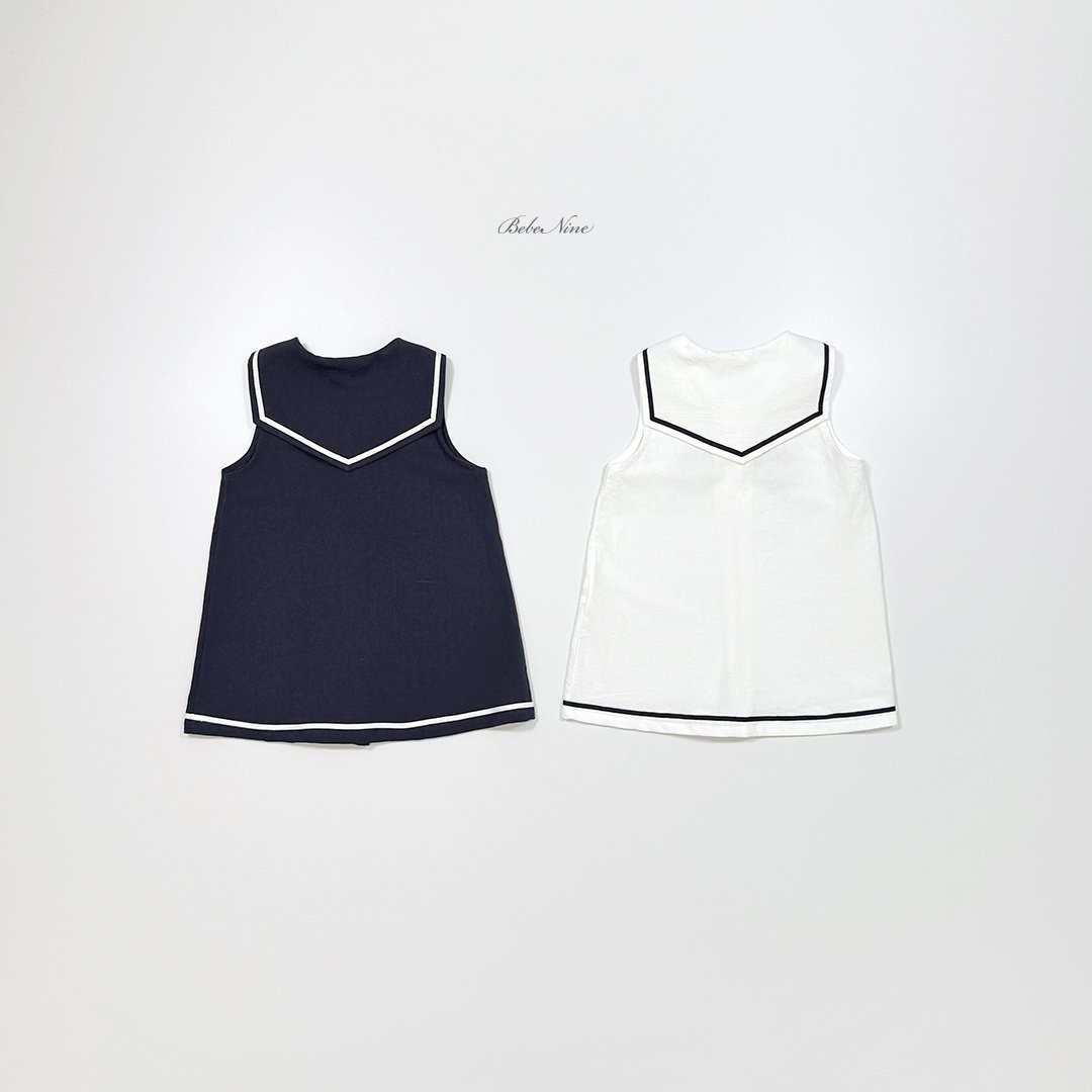 ☀️預訂 韓國直送☀️🇰🇷Bebenine兩色海洋風水手領巾背心連身裙