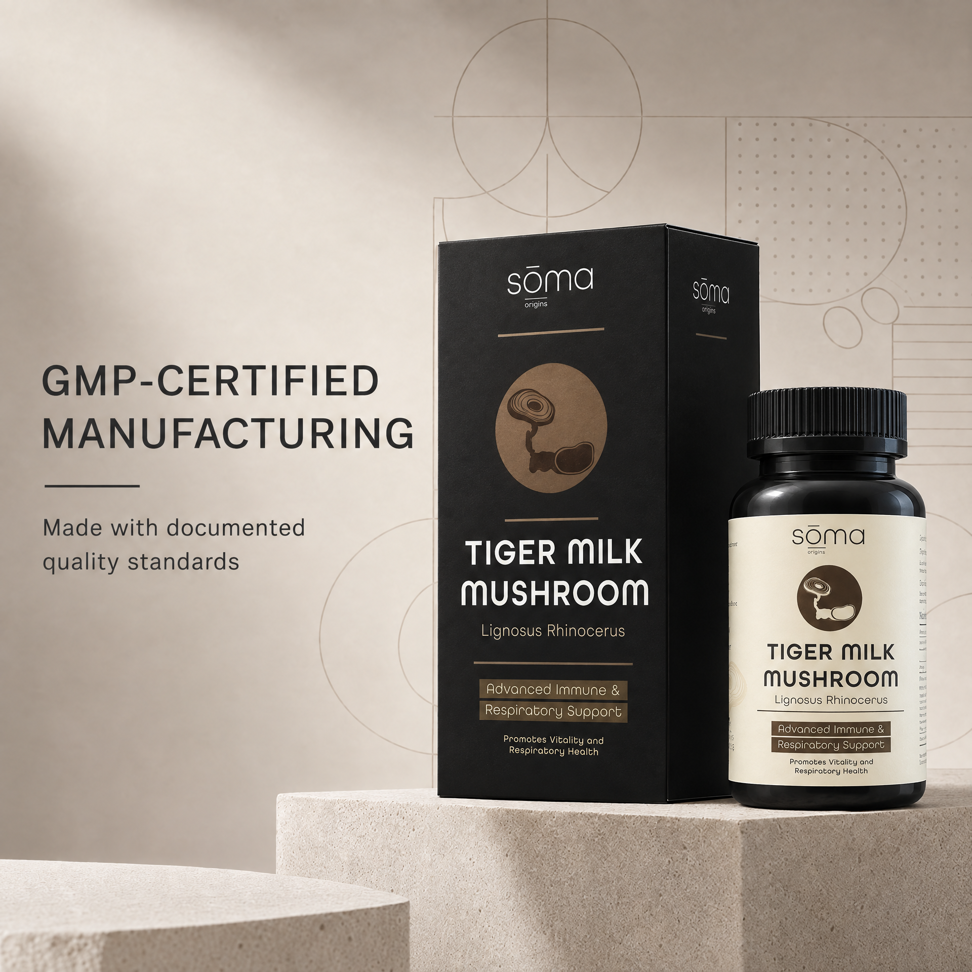 Soma Origins - Tiger Milk Mushroom Extract 虎乳芝 60粒膠囊 (Lignosus Rhinocerus) 