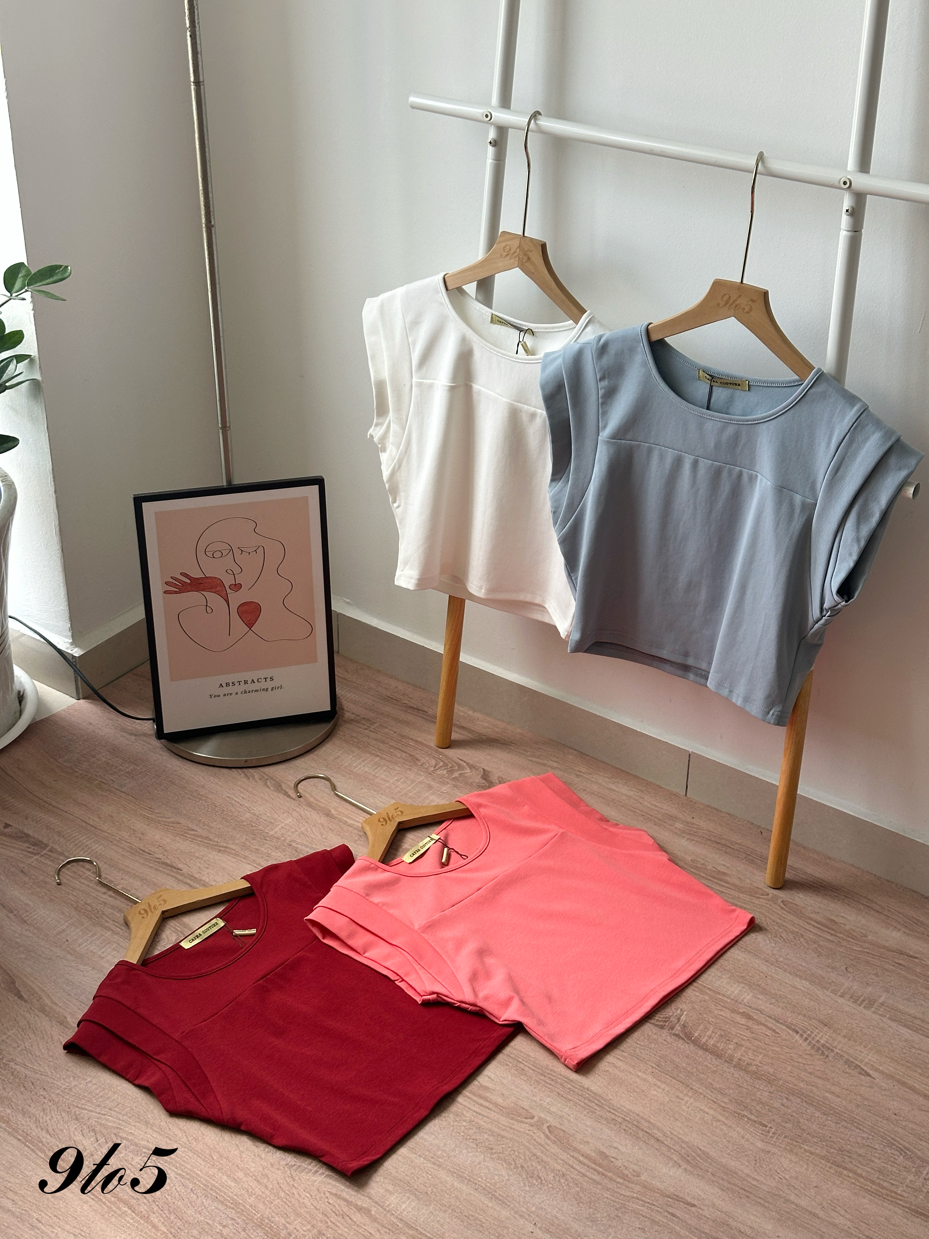 T4354 Double Layered Sleeves Top - 4 Colors 