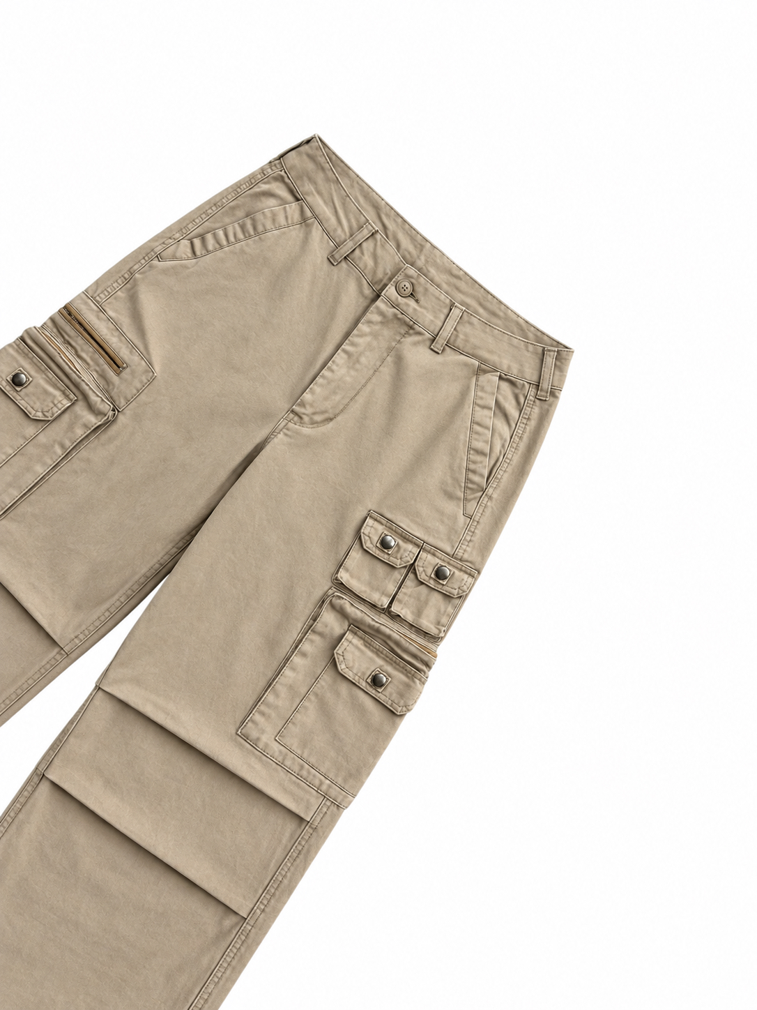 Multi-Pocket Wide-Leg Cargo Pants