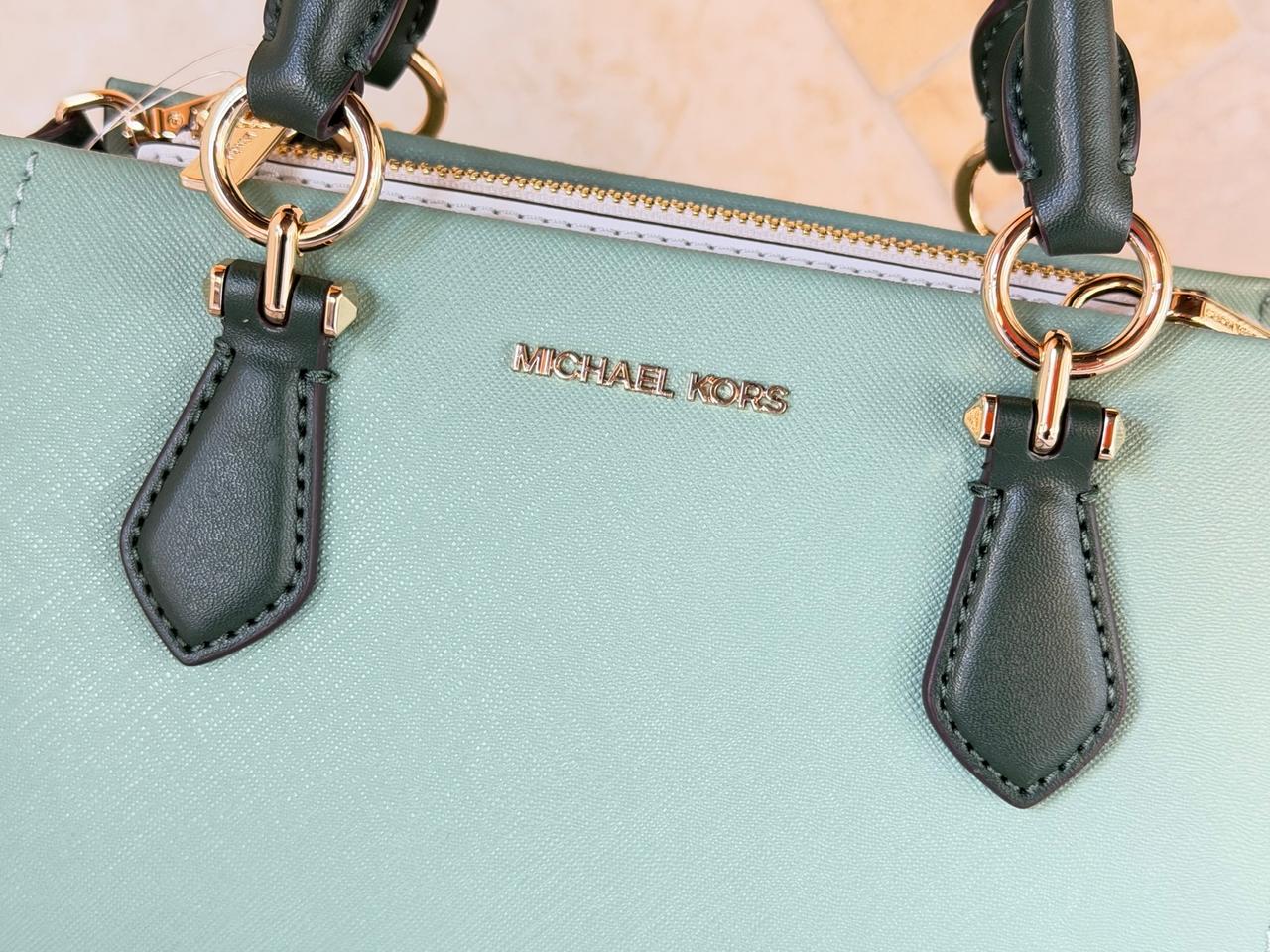 香港現貨-Michael Kors Outlet Marilyn Saffiano Leather Messenger Bag Green Multi
