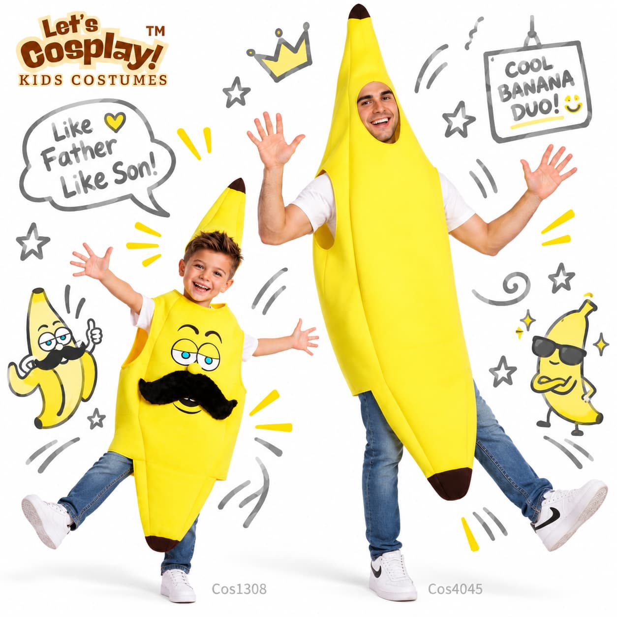 香蕉家庭親子角色扮演配搭｜Family Matching Banana Costume 香港現貨