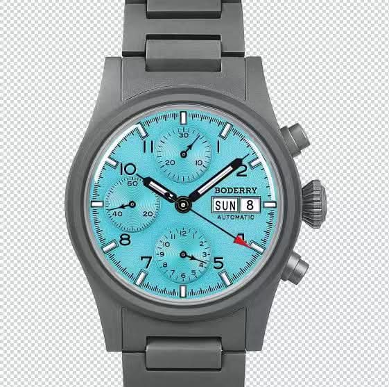 Boderry Landmaster Titanium Chronograph Automatic -  Light Blue 