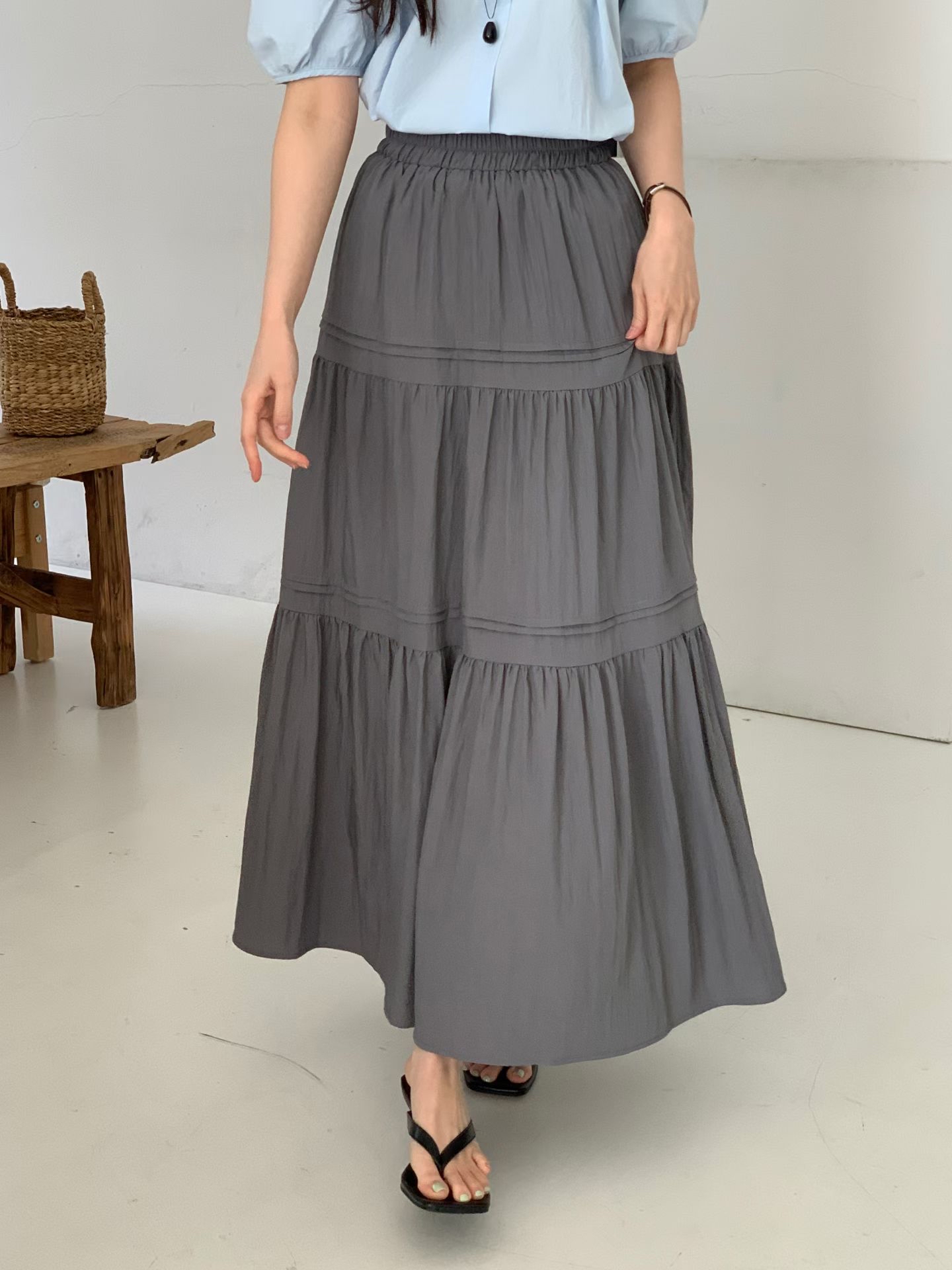 CT5 法式壓邊半截裙