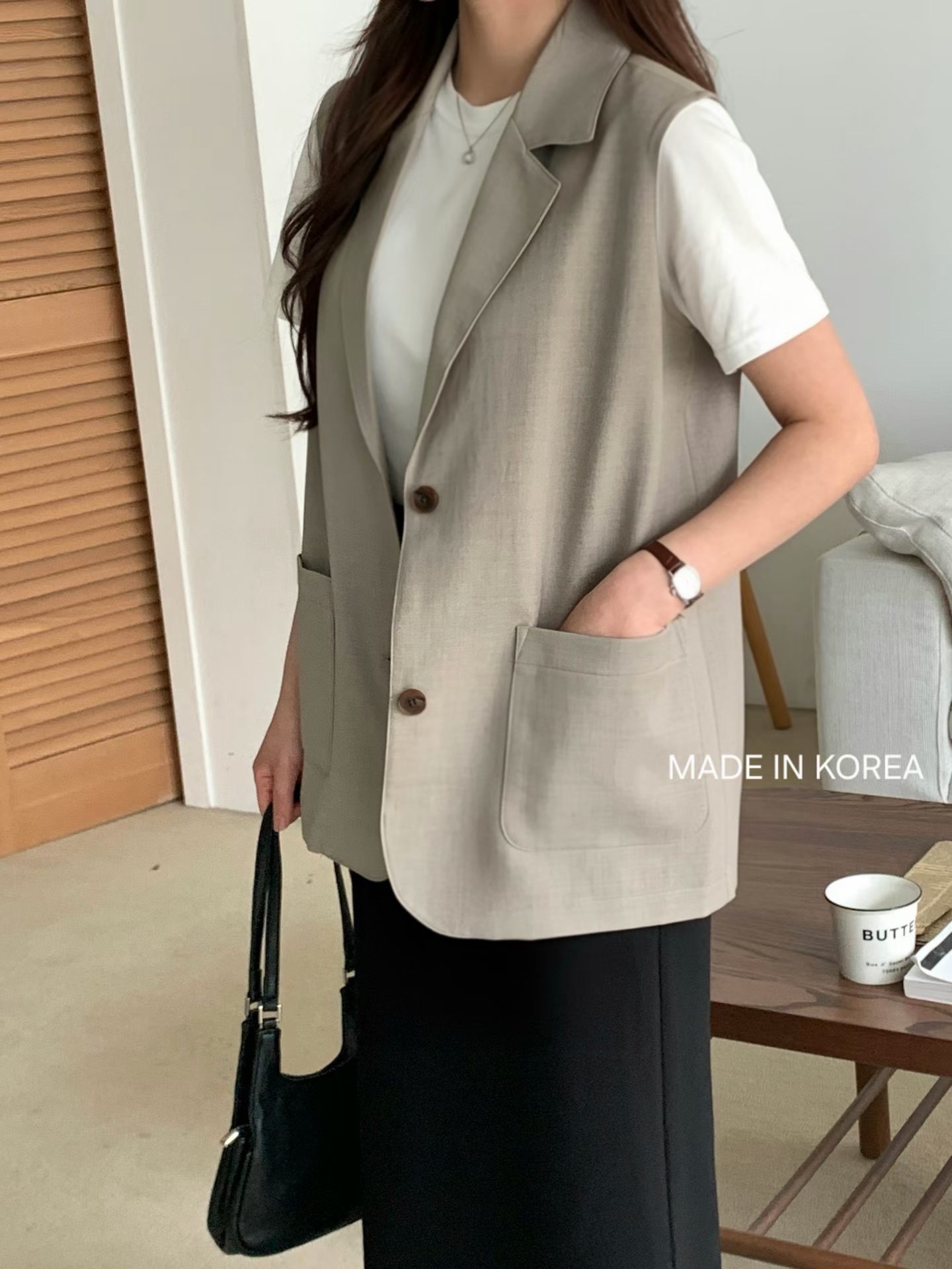 G6581 反領西裝背心外套